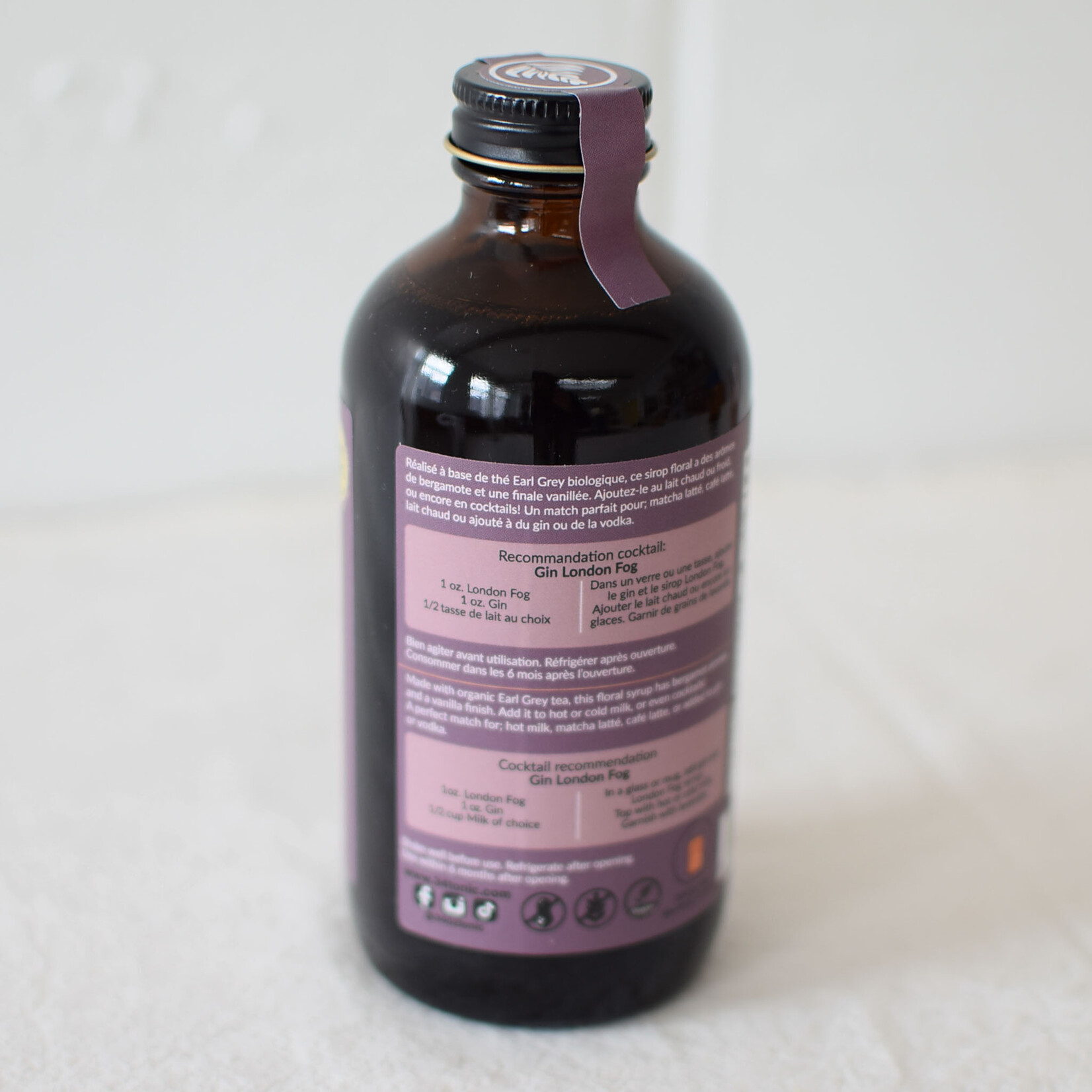 Sirop pour lattés & cocktails – London Fog (Earl Grey & vanille)