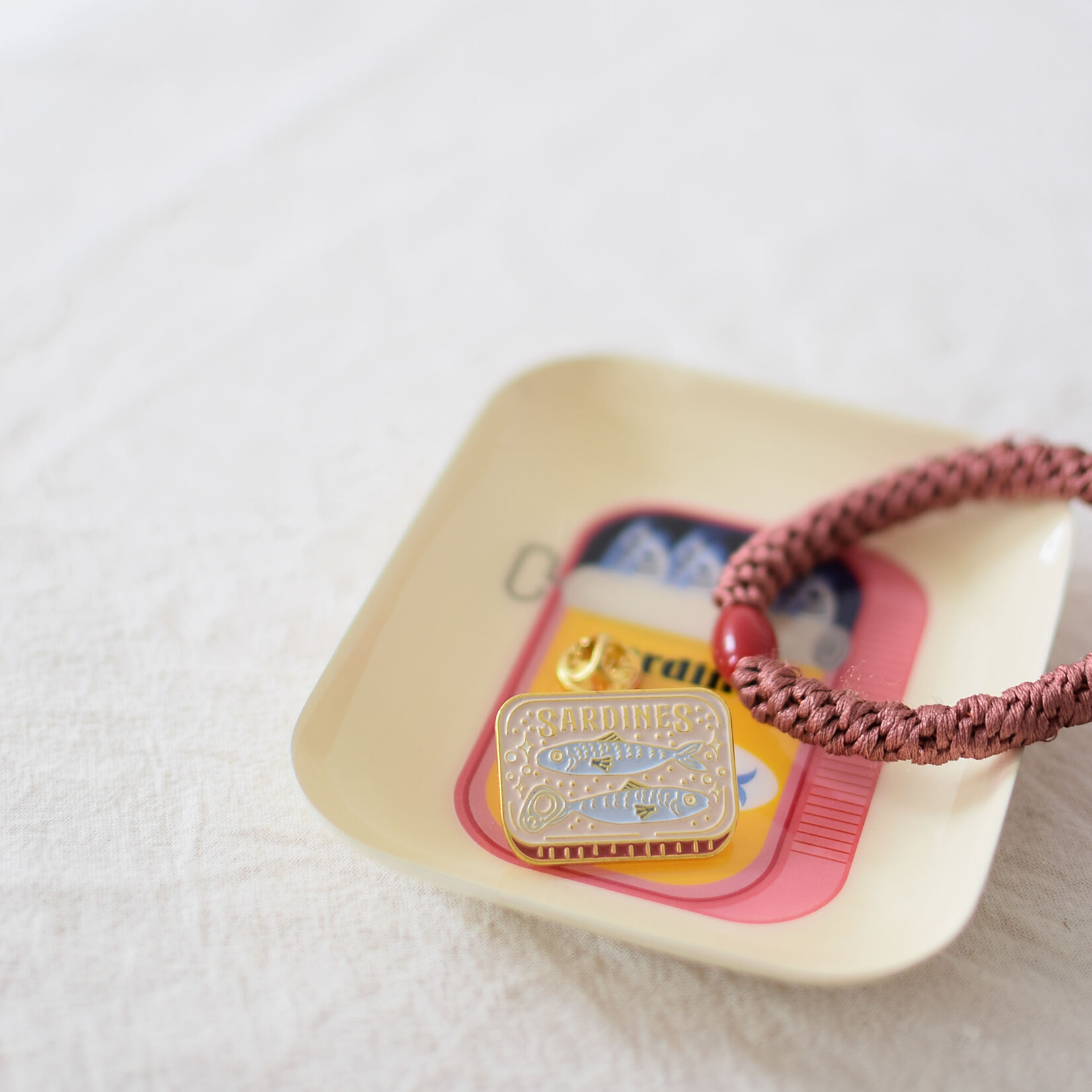 Small enameled 11cm tray - Sardines