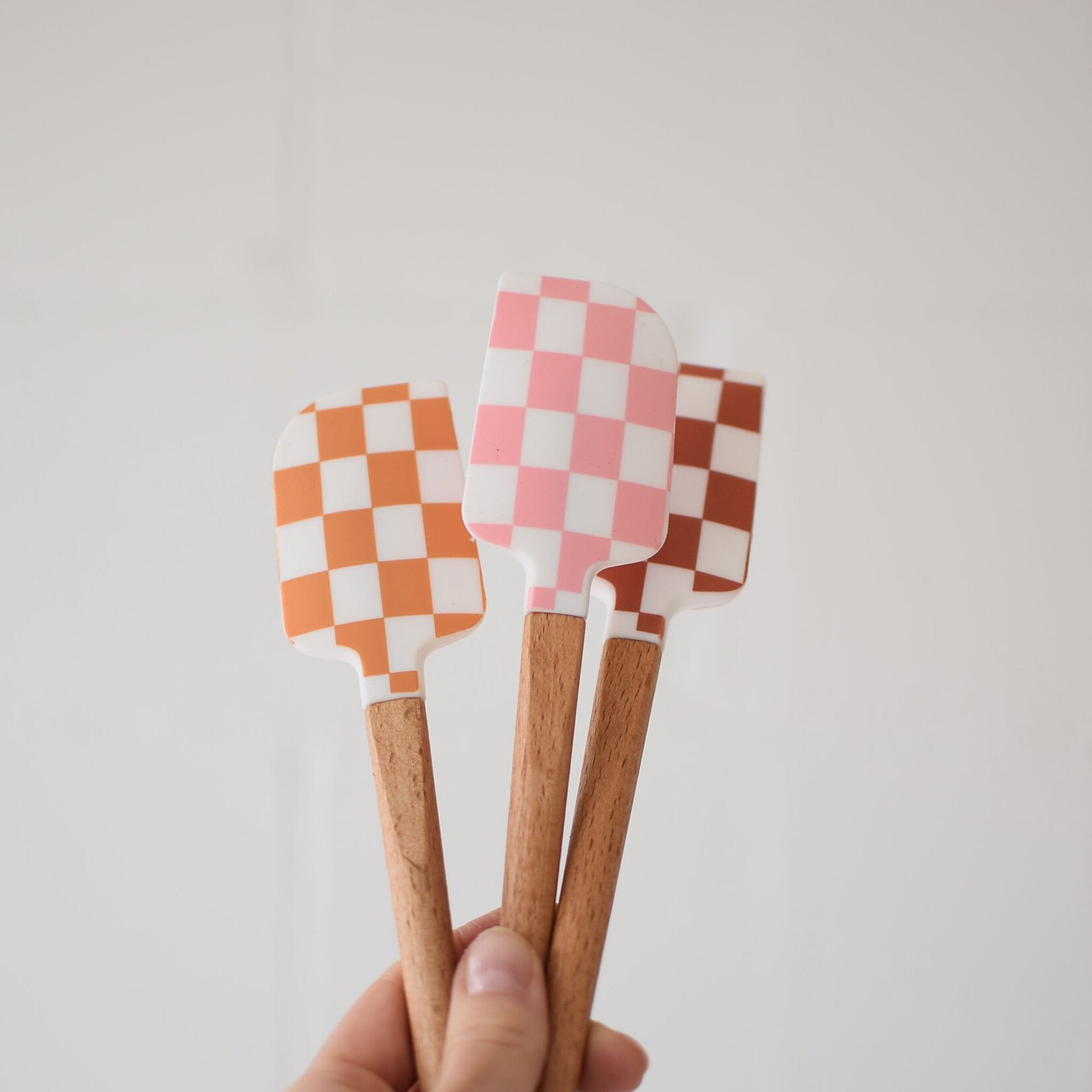 Damier wood and silicone spatula (several colors)