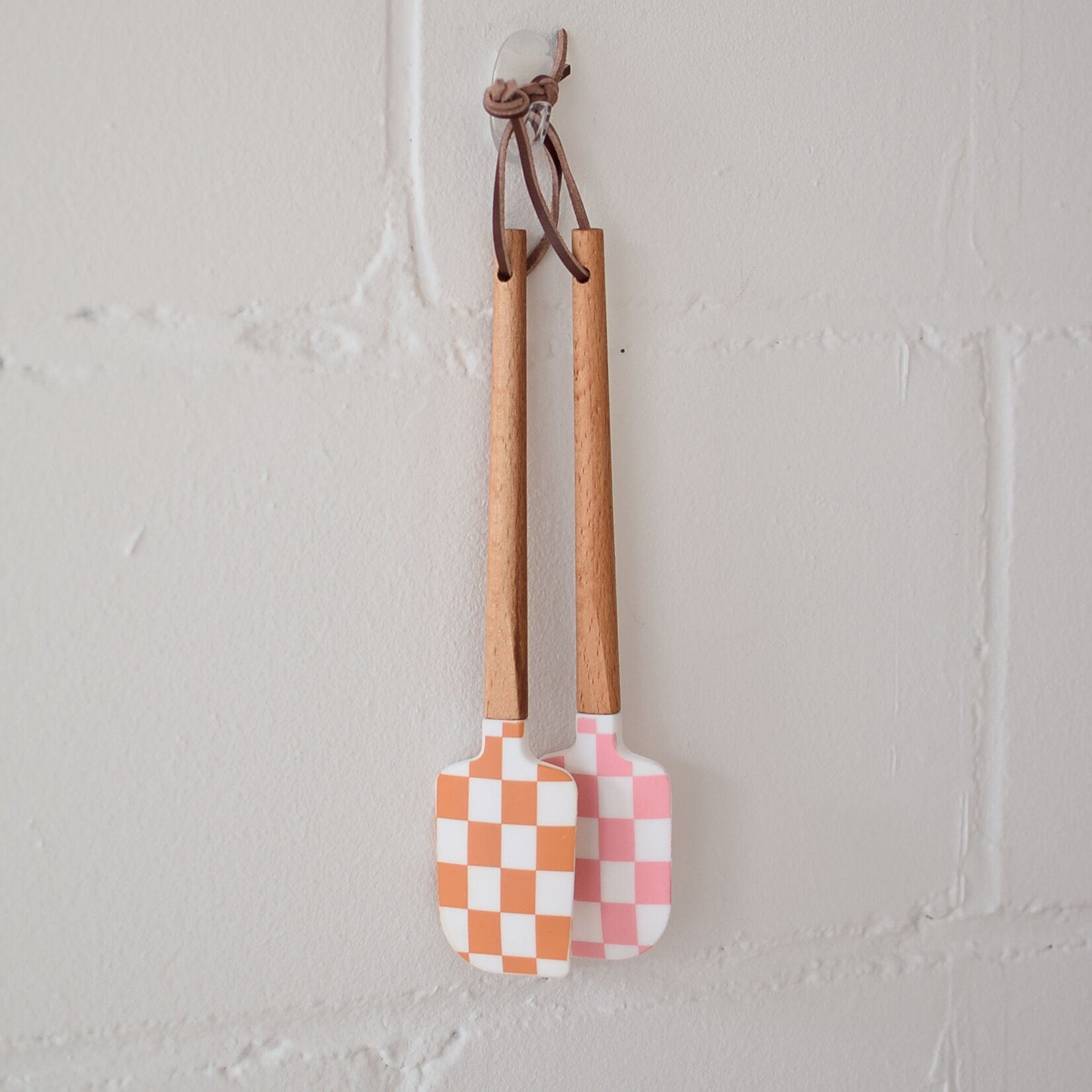 Damier wood and silicone spatula (several colors)