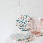 Resin Terrazzo coasters - Green and Pink