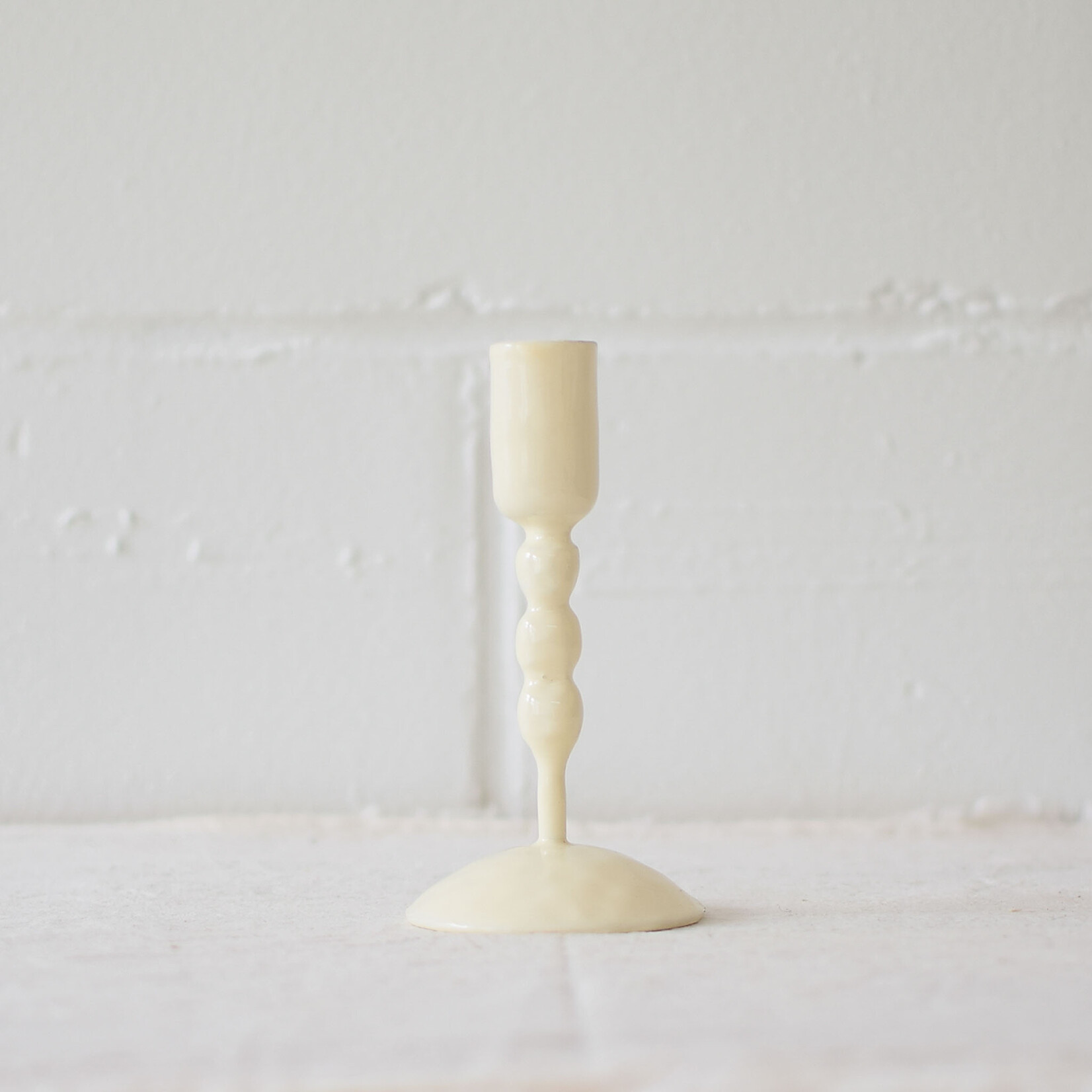 Enameled Metal Candle Holder - 13cm