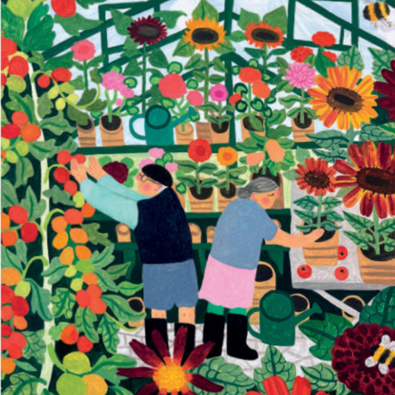 Canns Down Press Greeting card - Garden in the greenhouse