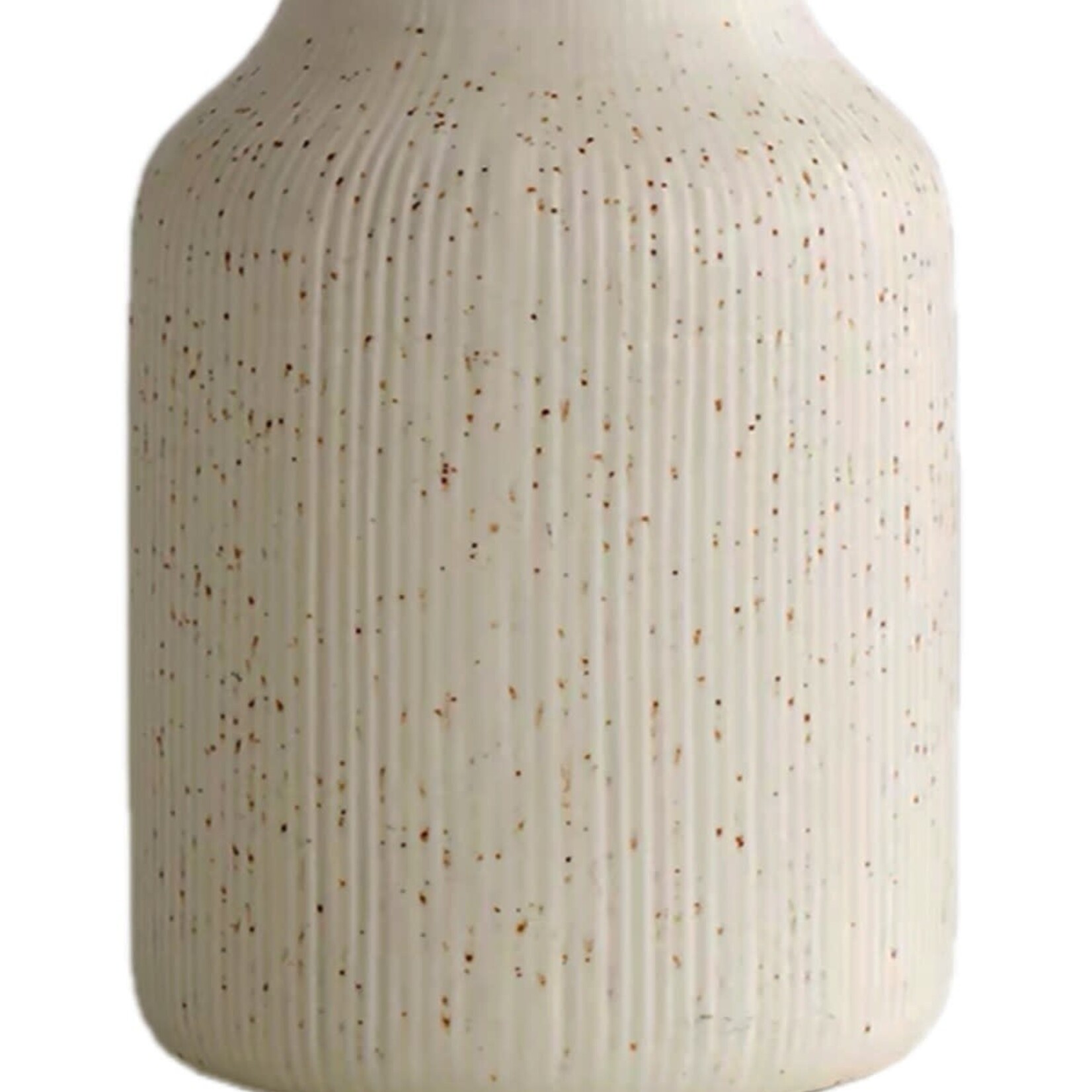 Grand vase strié 22cm - Crème