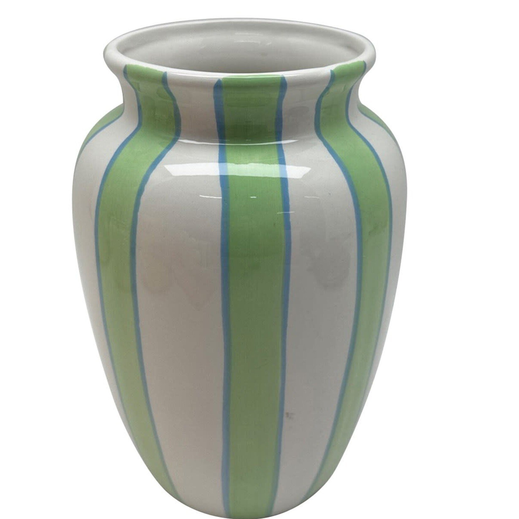 Vase rayé vert - 24cm
