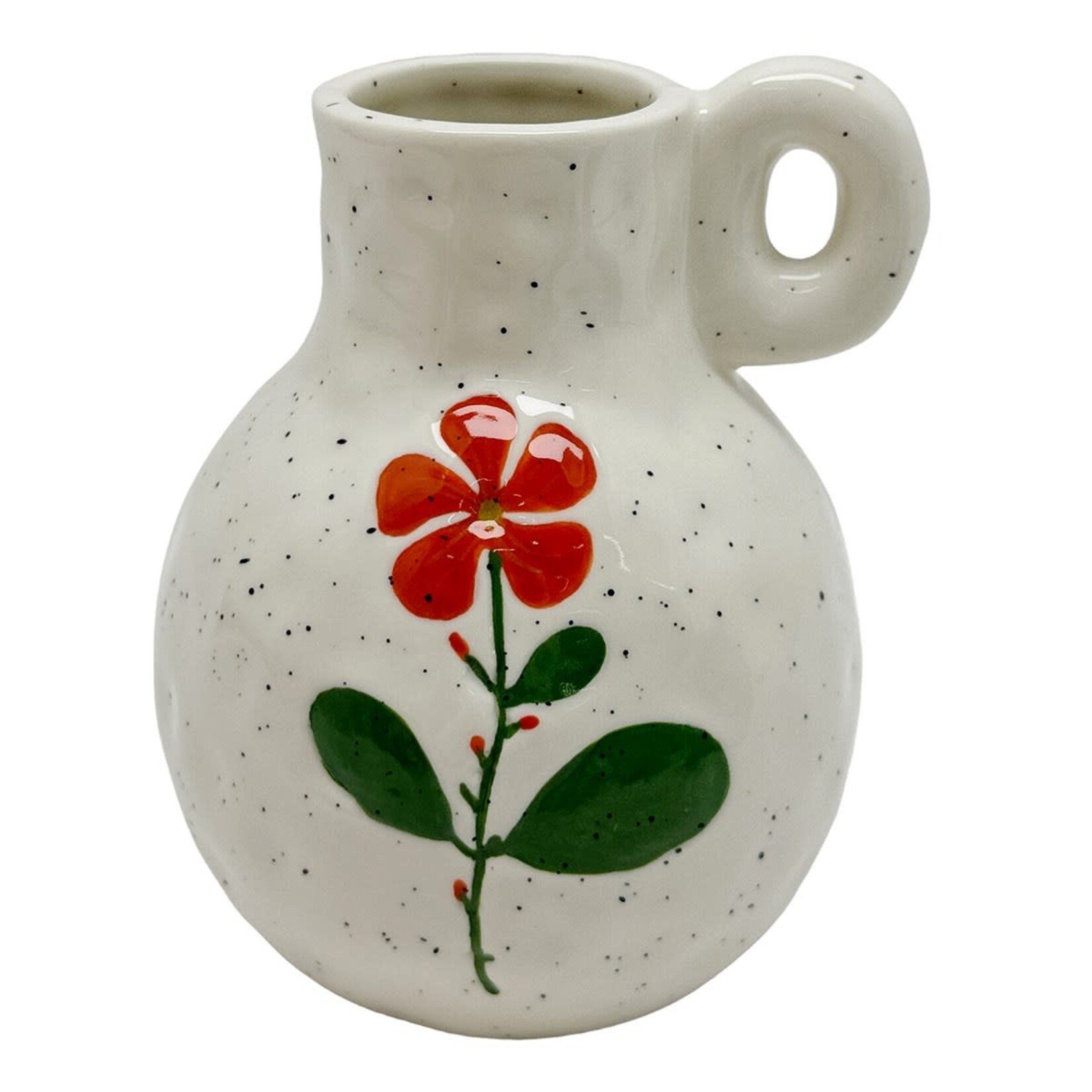 Red flower jug vase 12.5cm
