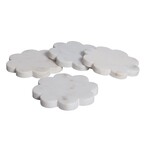 White Marble Coasters - Flowers