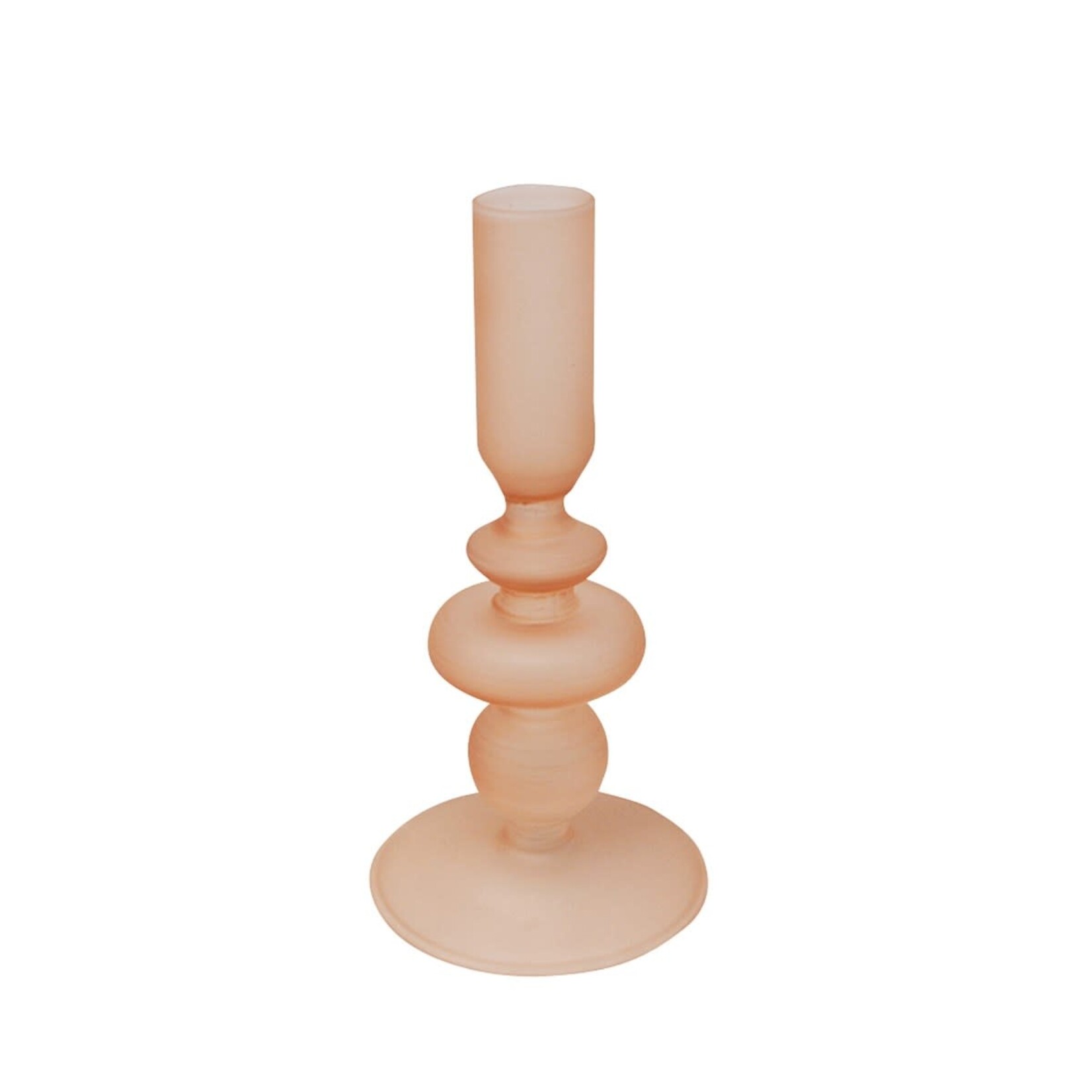 Frosted glass candleholder - Nude (2 sizes)