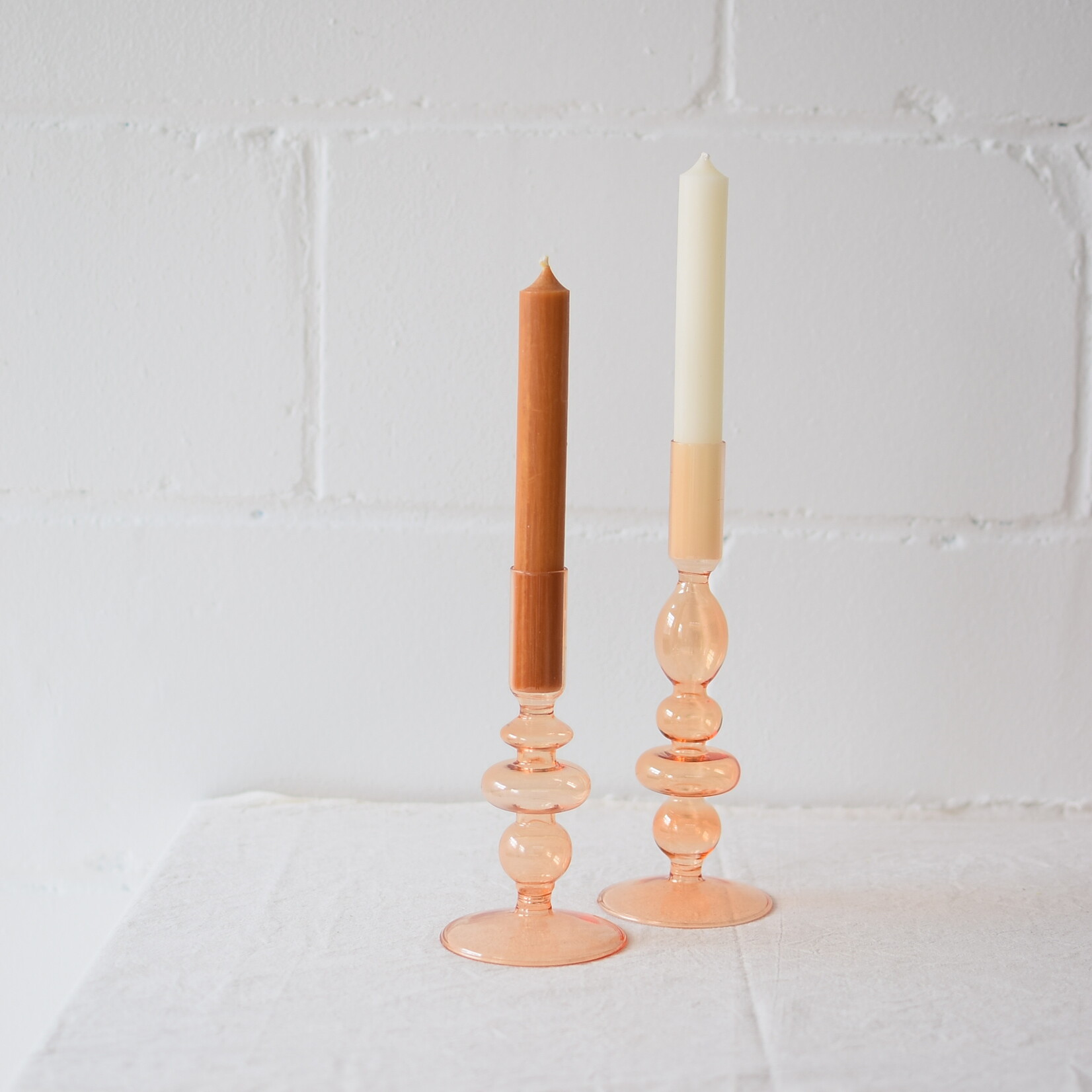 Glass candle holder - Apricot