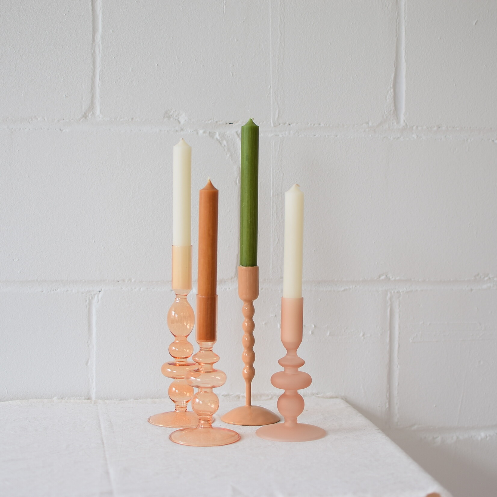 Glass candle holder - Apricot
