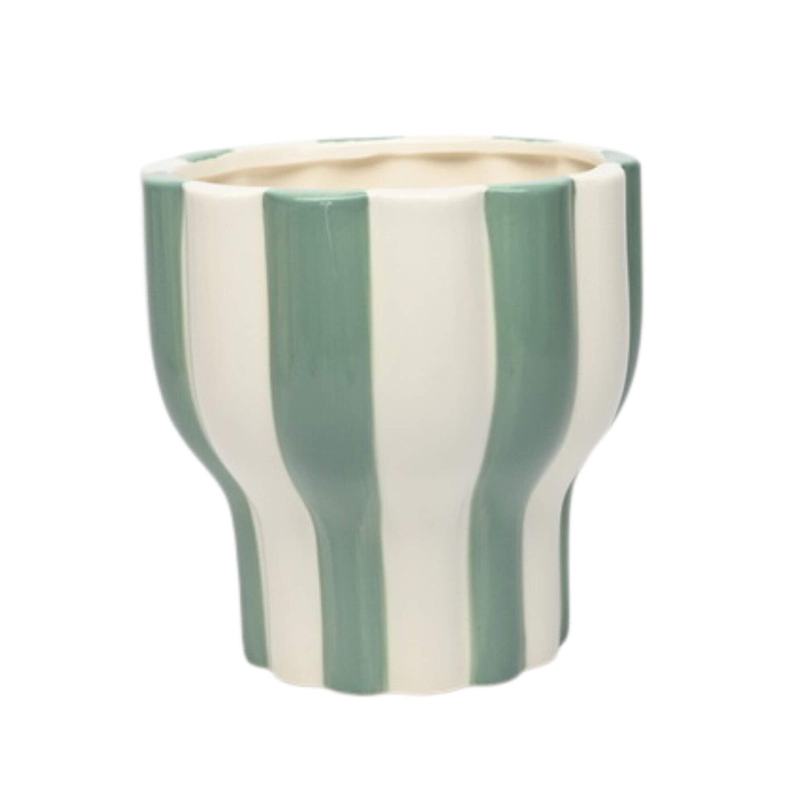 Plant pot - Sage stripes (2 sizes)