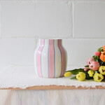 Vase rayé rose