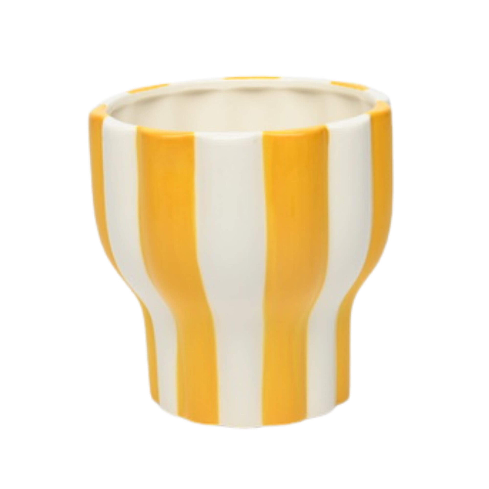 Plant pot - Yellow stripes (2 sizes)