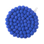 Pom-pom trivet - Electric blue