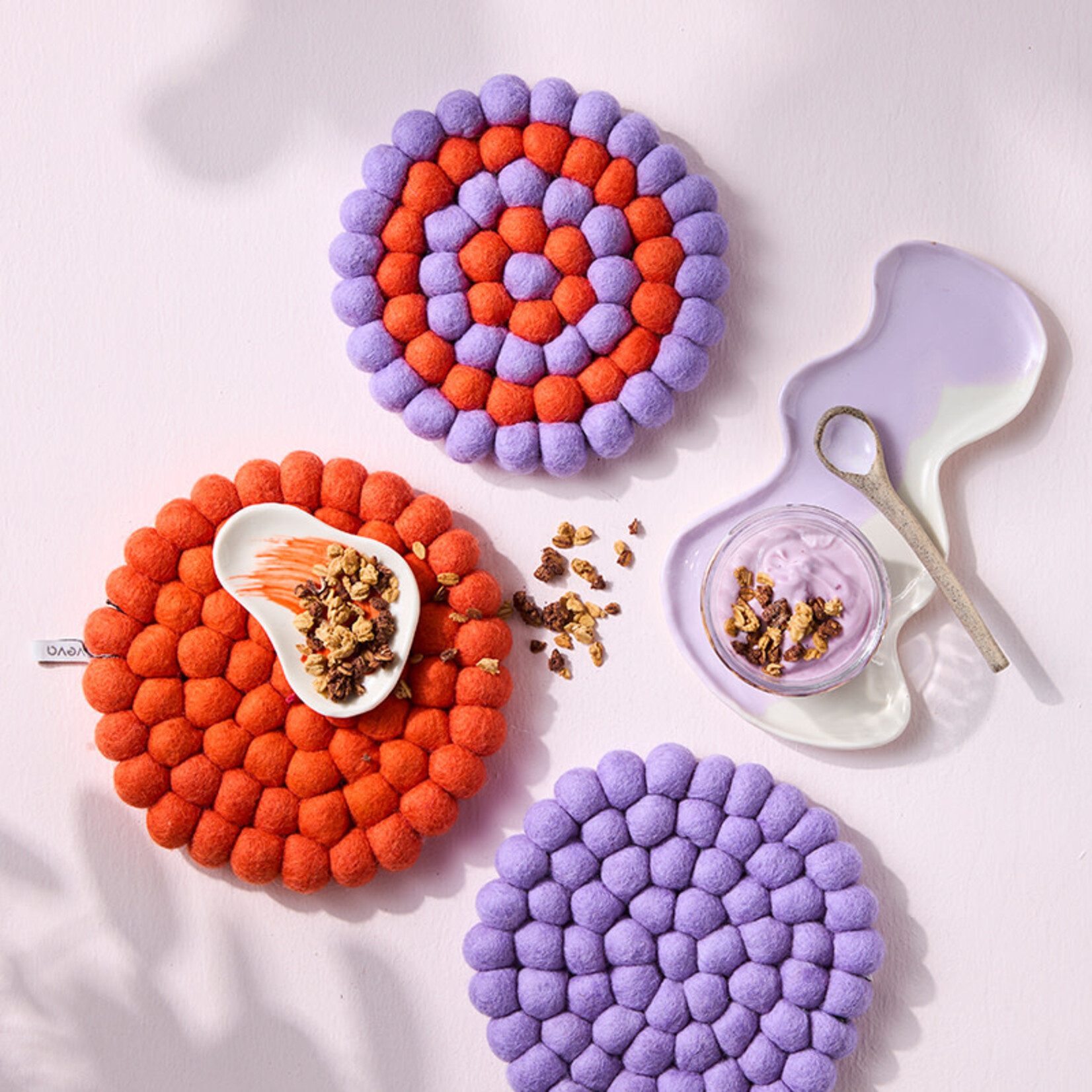 Pom-pom trivet - Lilac