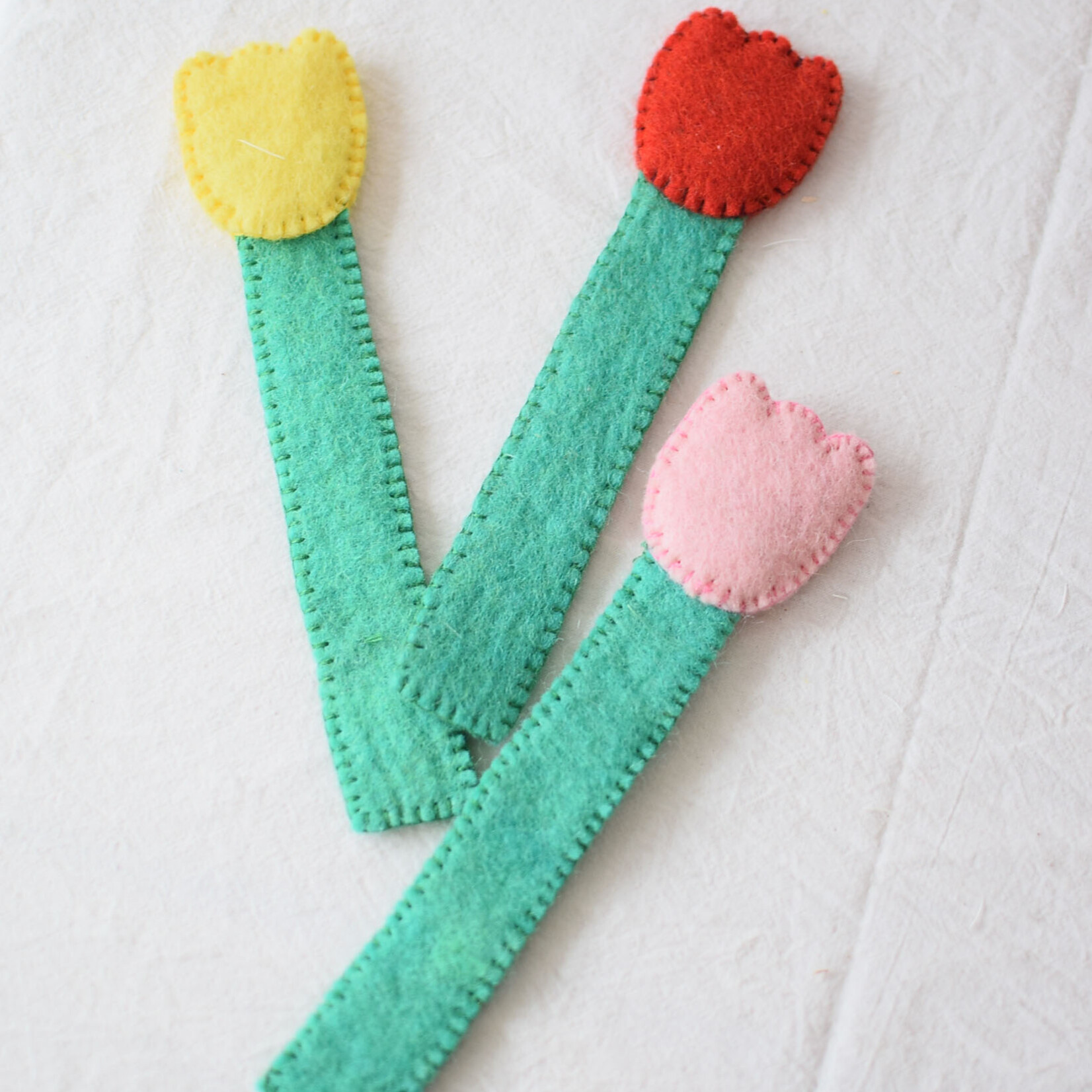 Marque pages en laine - Tulipe