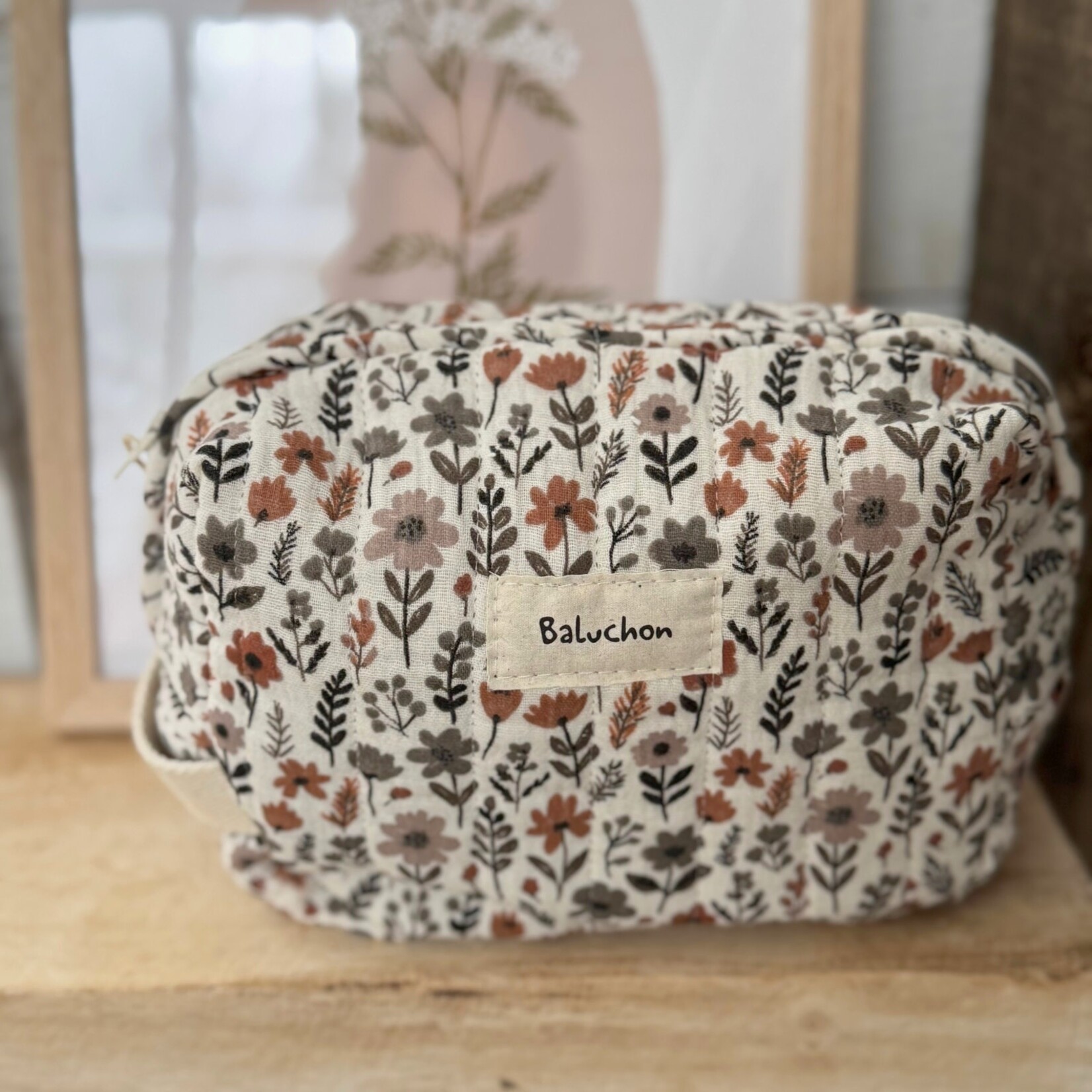 Square cotton cosmetic bag