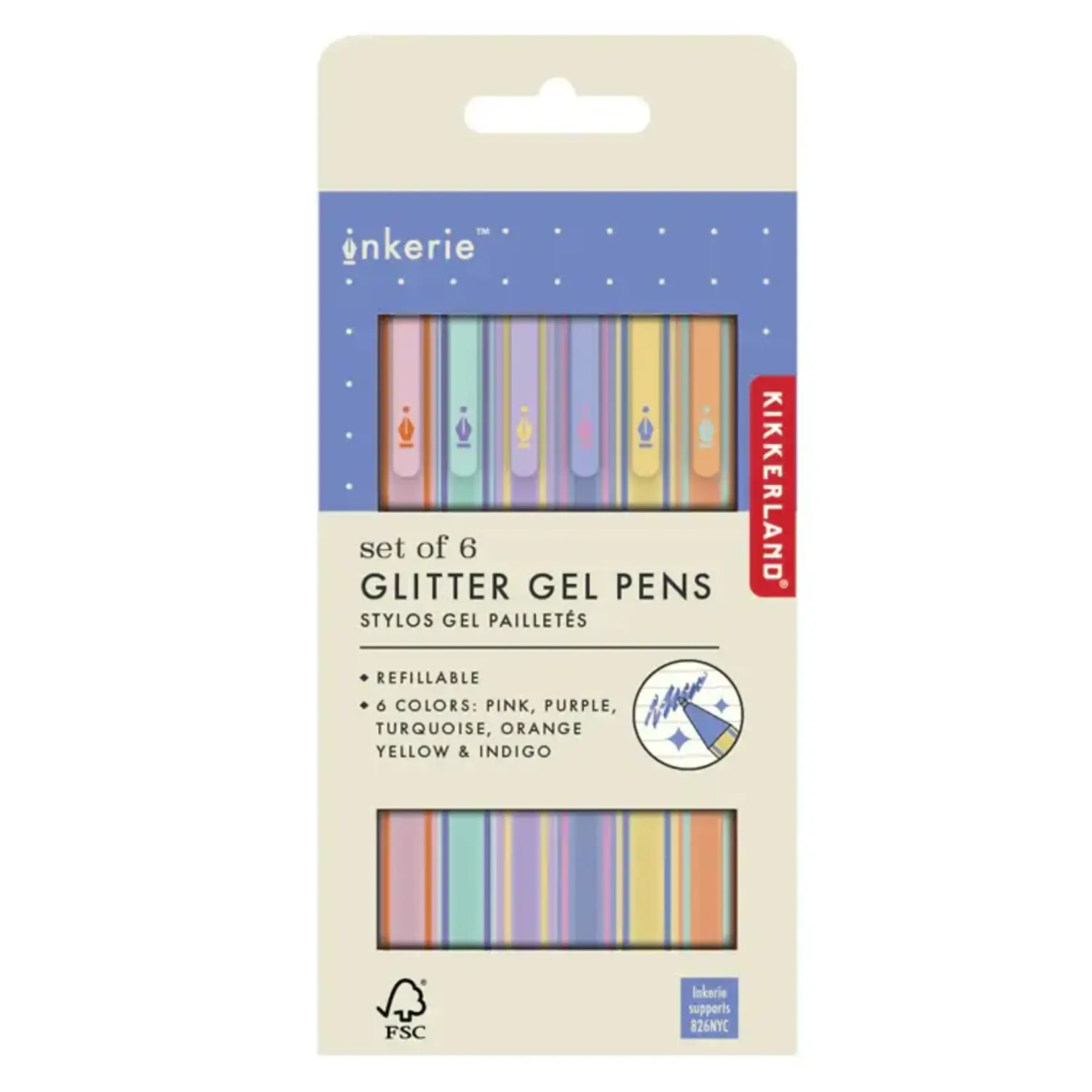 Glitter gel pens x6