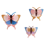 3D Kit - Butterfly Trio with Gold Edging