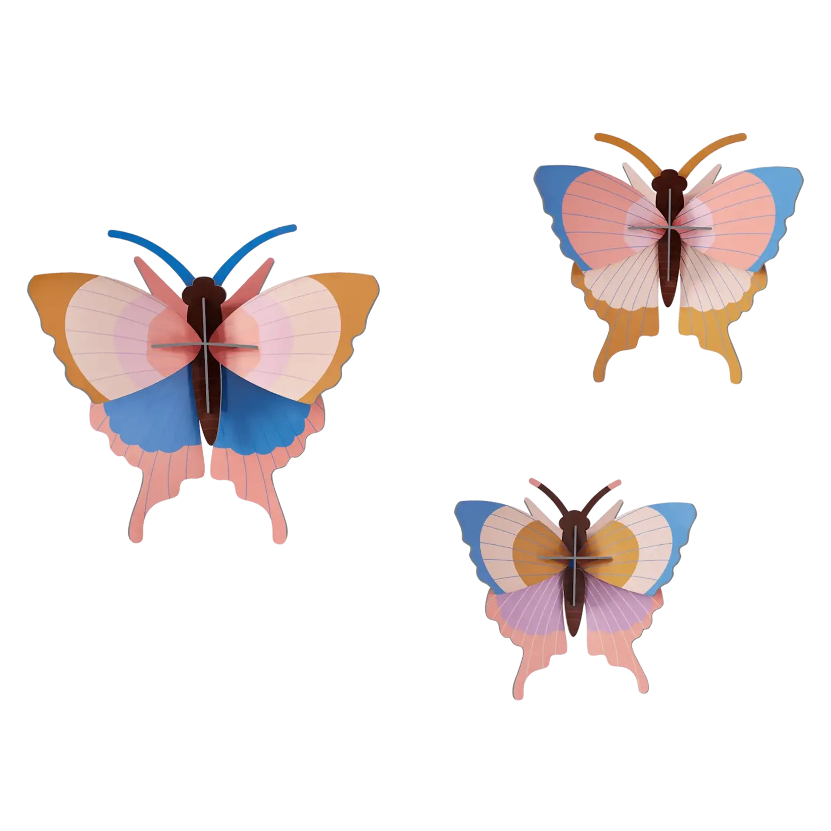 3D Kit - Butterfly Trio with Gold Edging