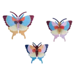 3D Kit - Trio of Plum-Colored Fringed Butterflies