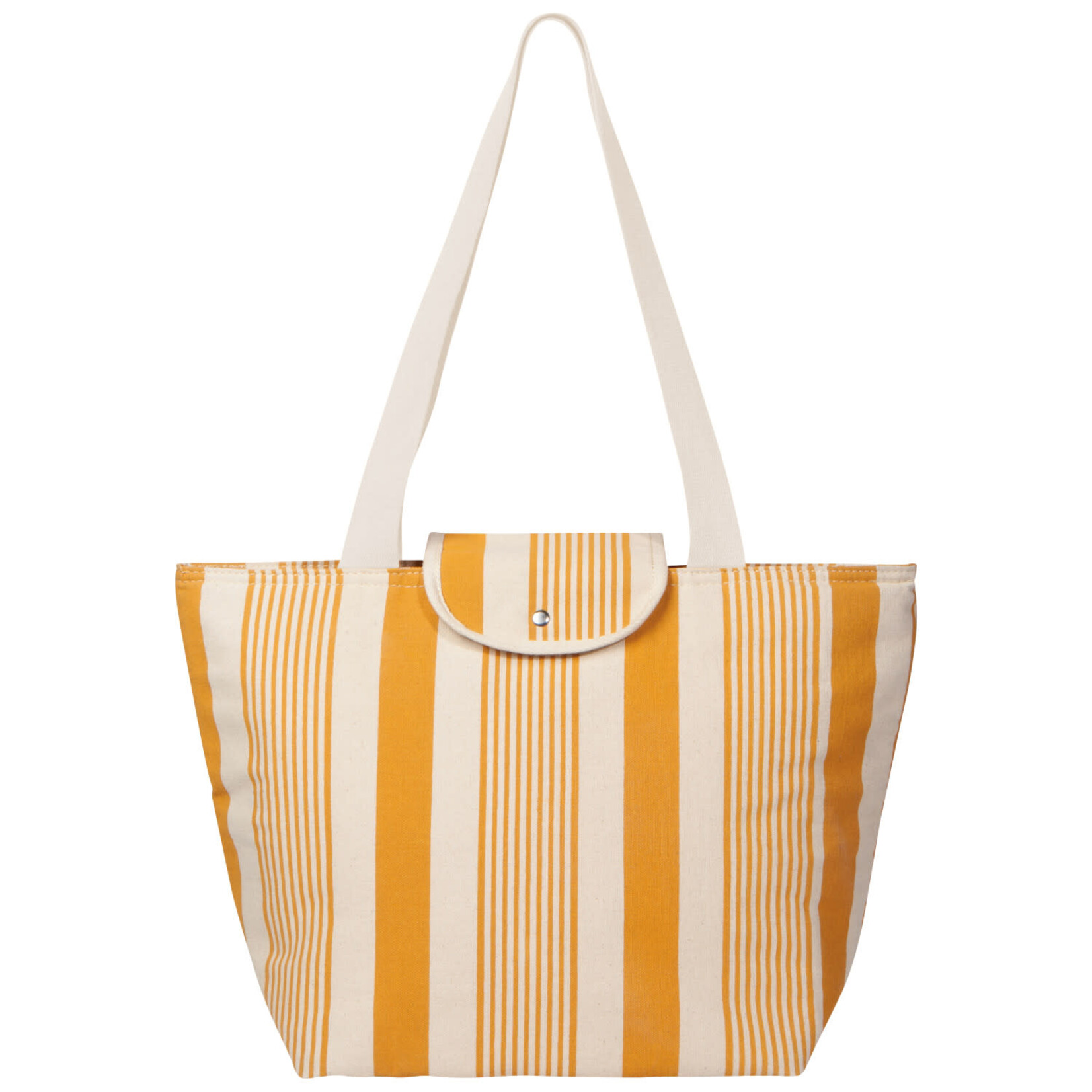 Ochre-Striped Insulated Tote Bag