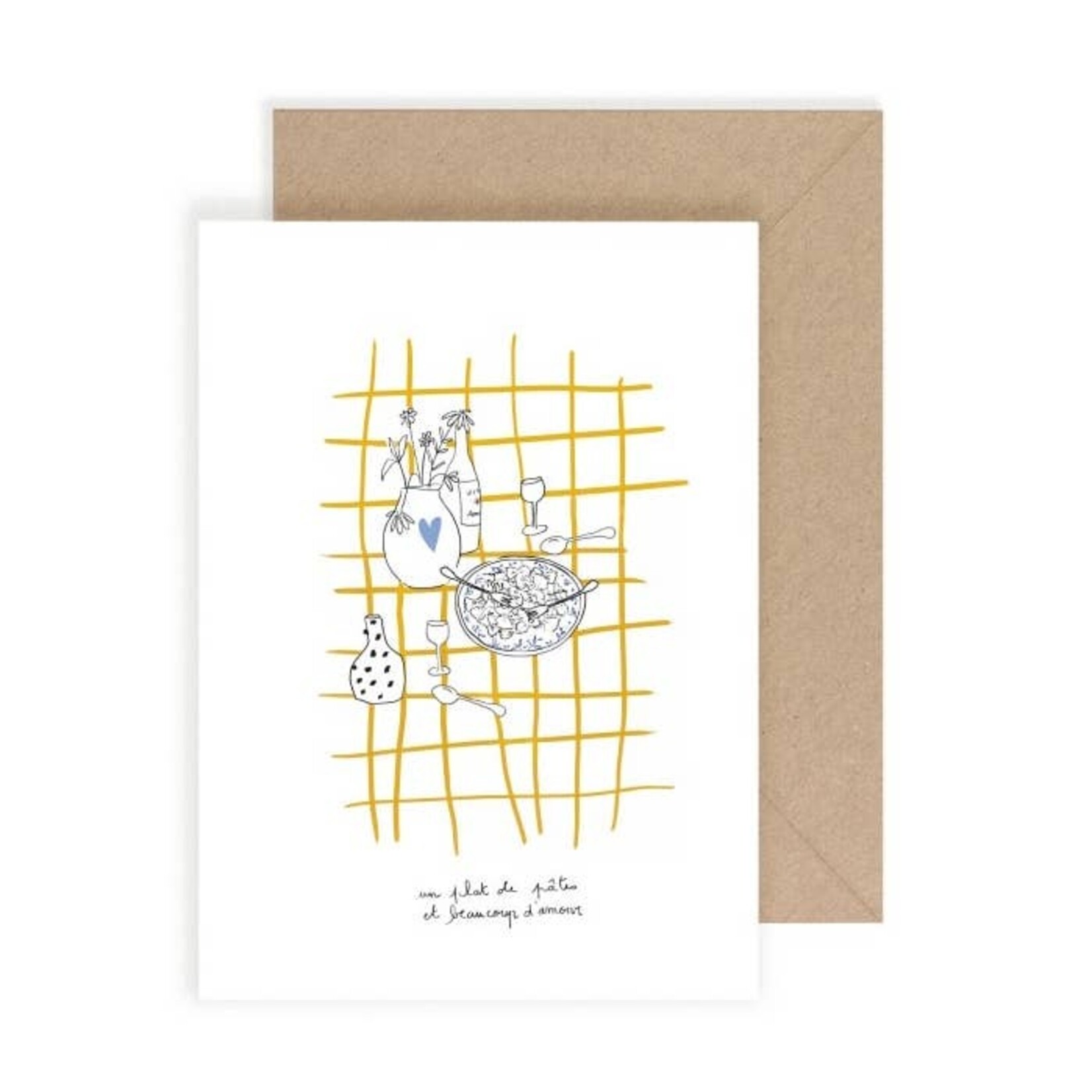 My Lovely Thing Carte postale Pâtes et amour