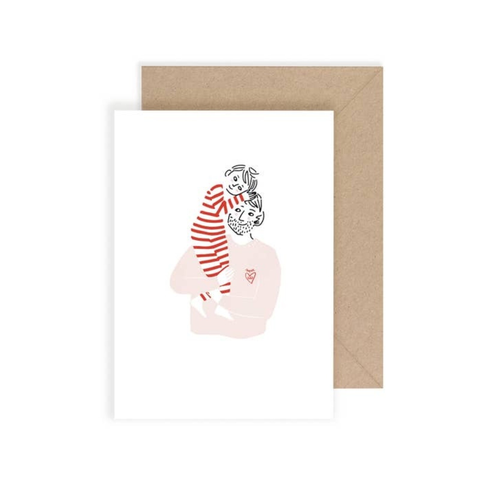 My Lovely Thing Postcard Super Dad cuddle