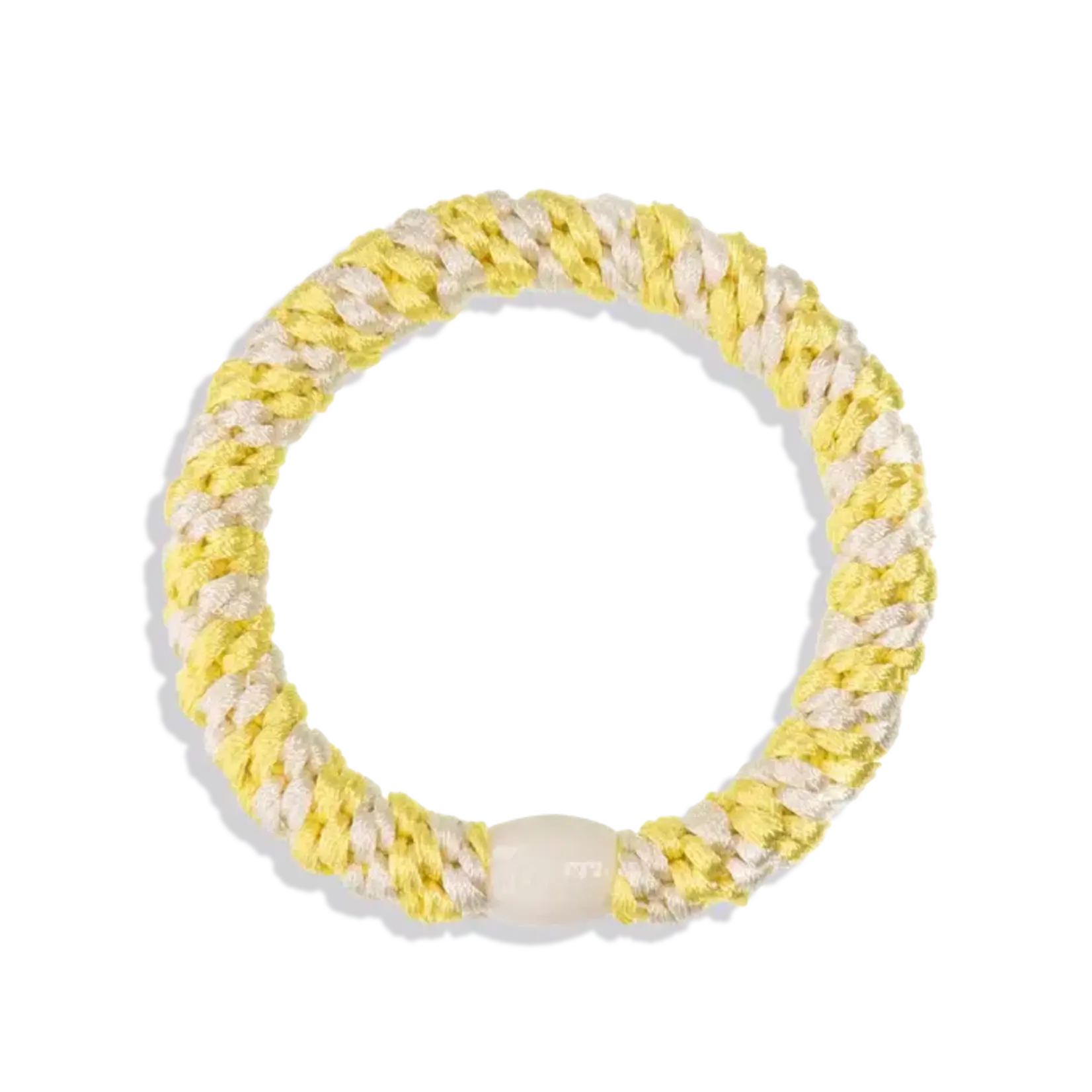 Elastique pour Cheveux Rayé Citron ivoire