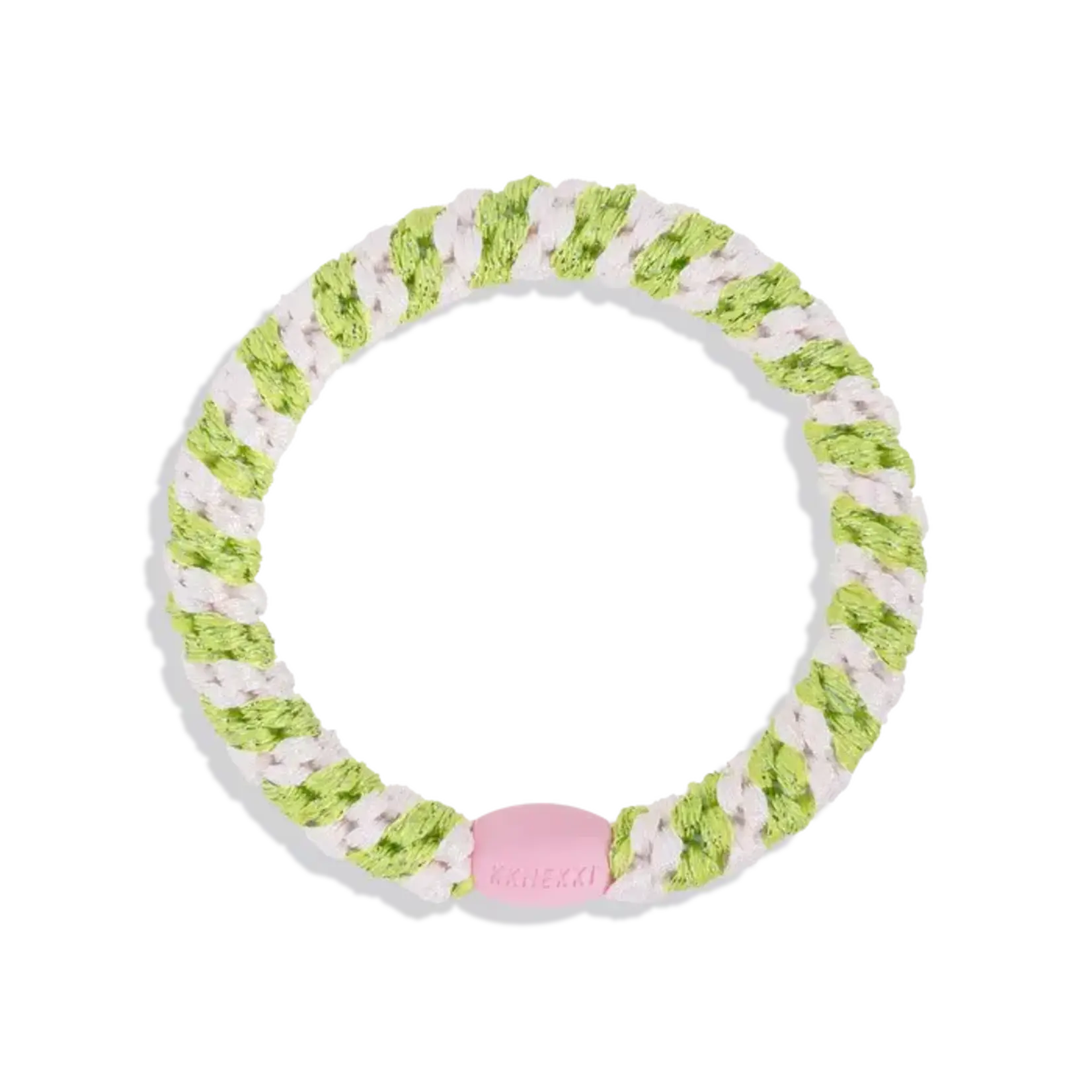 Elastique pour Cheveux Rayé Lime blanc