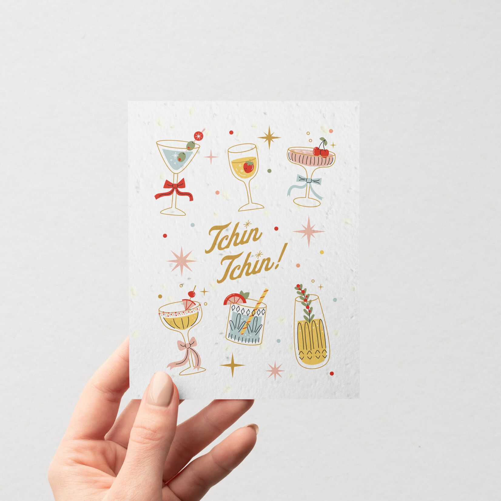 Carte de souhaits - Tchin Tchin (ensemencée)