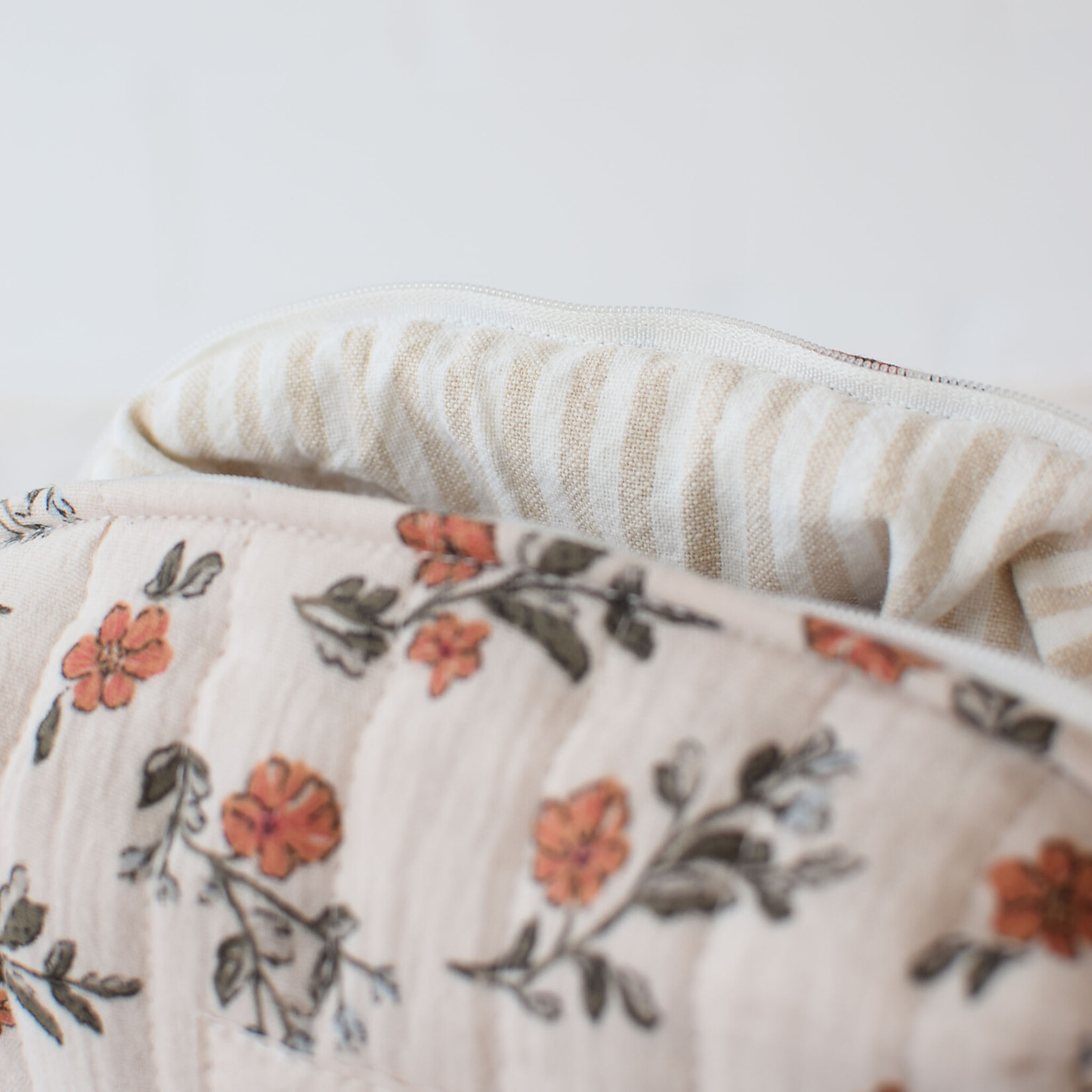 Square cotton cosmetic bag