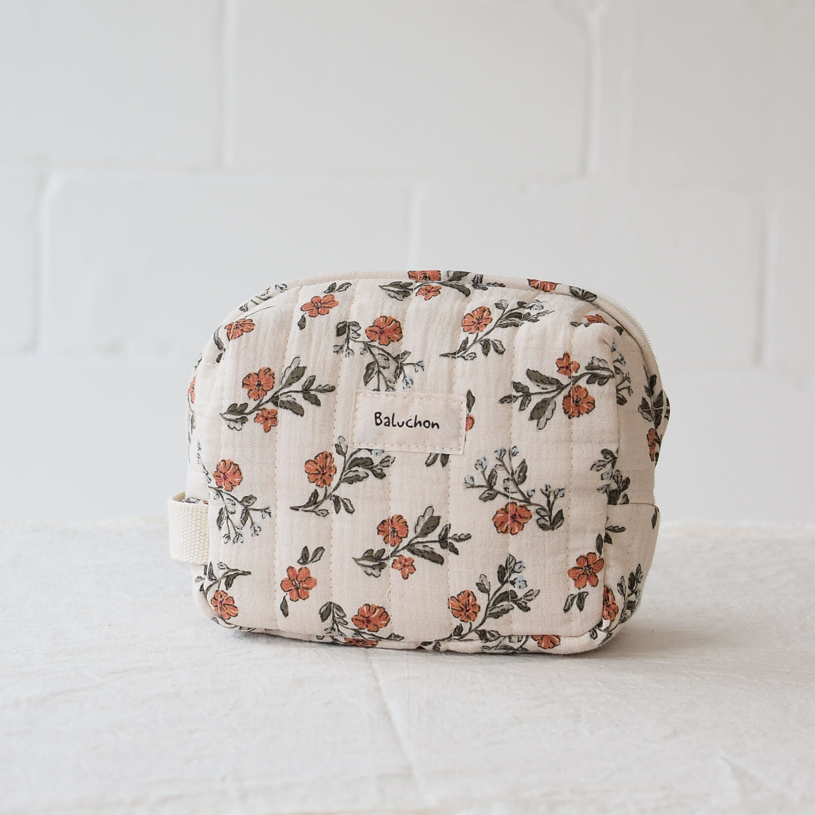 Square cotton cosmetic bag