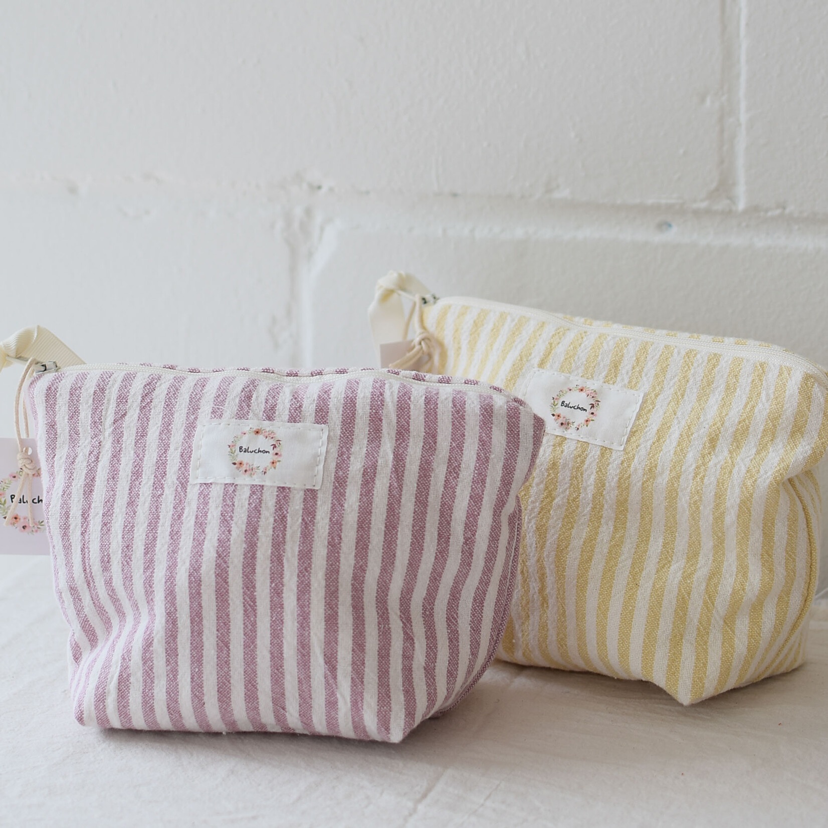 Striped Cosmetic Bag