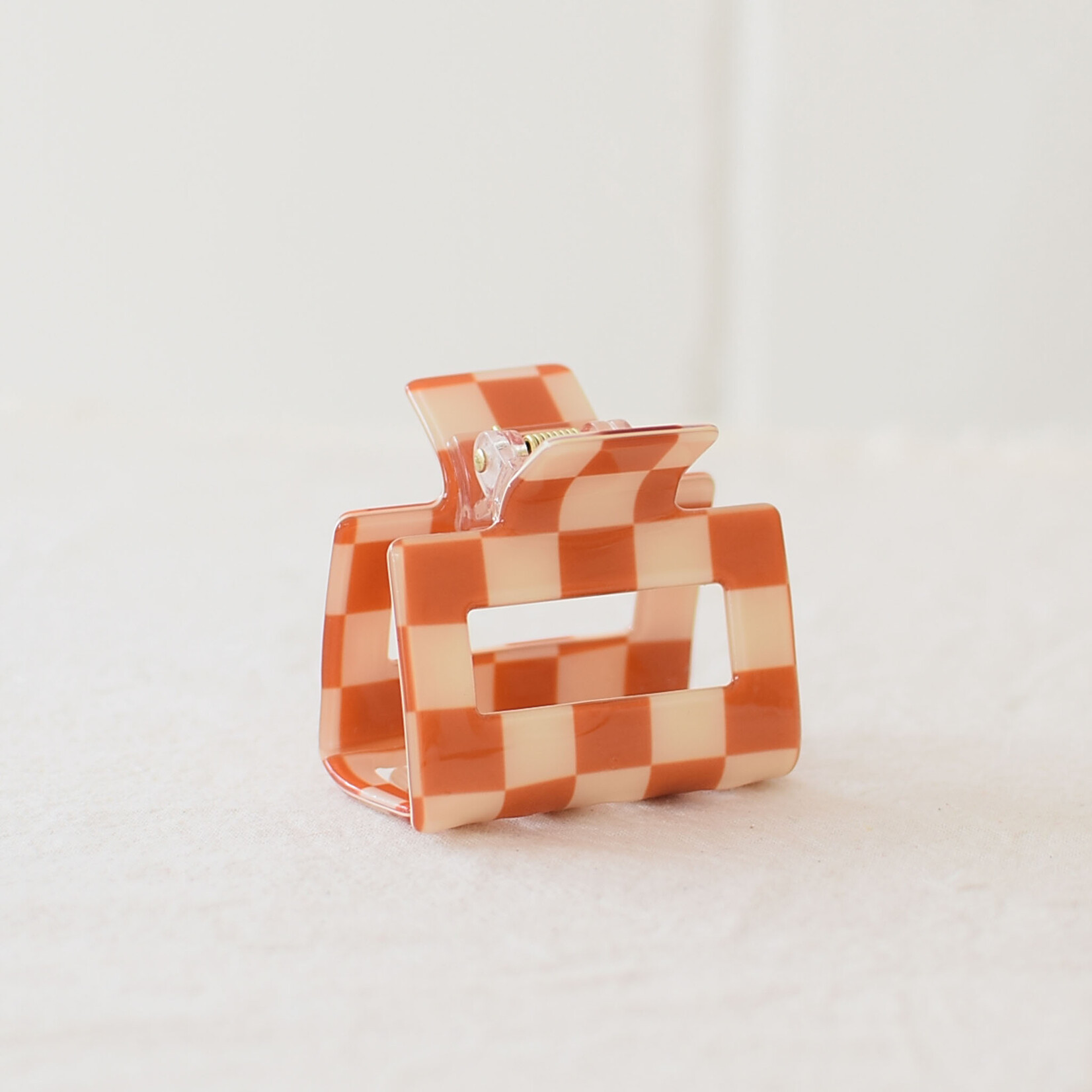 Petite pince à cheveux à carreaux