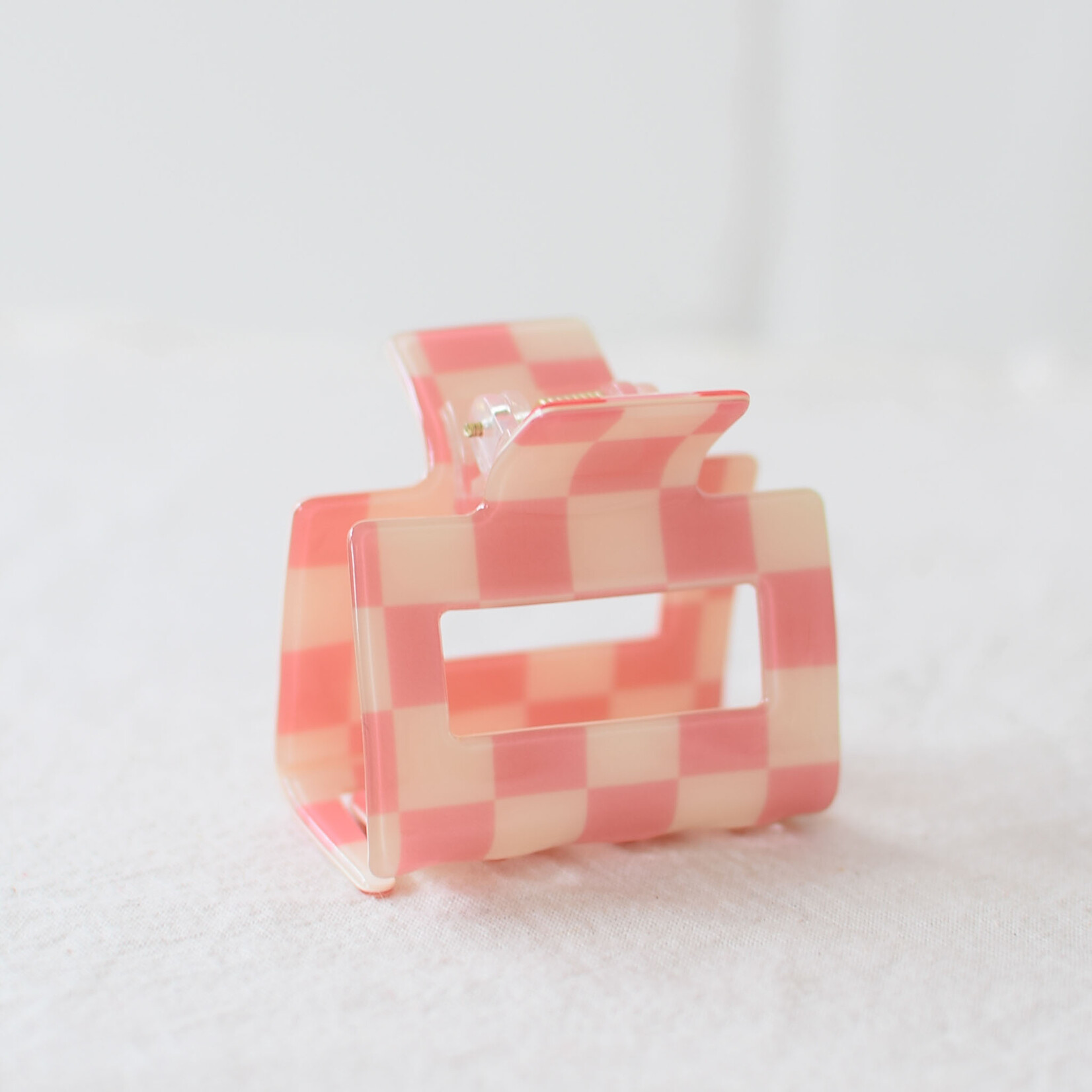 Petite pince à cheveux à carreaux