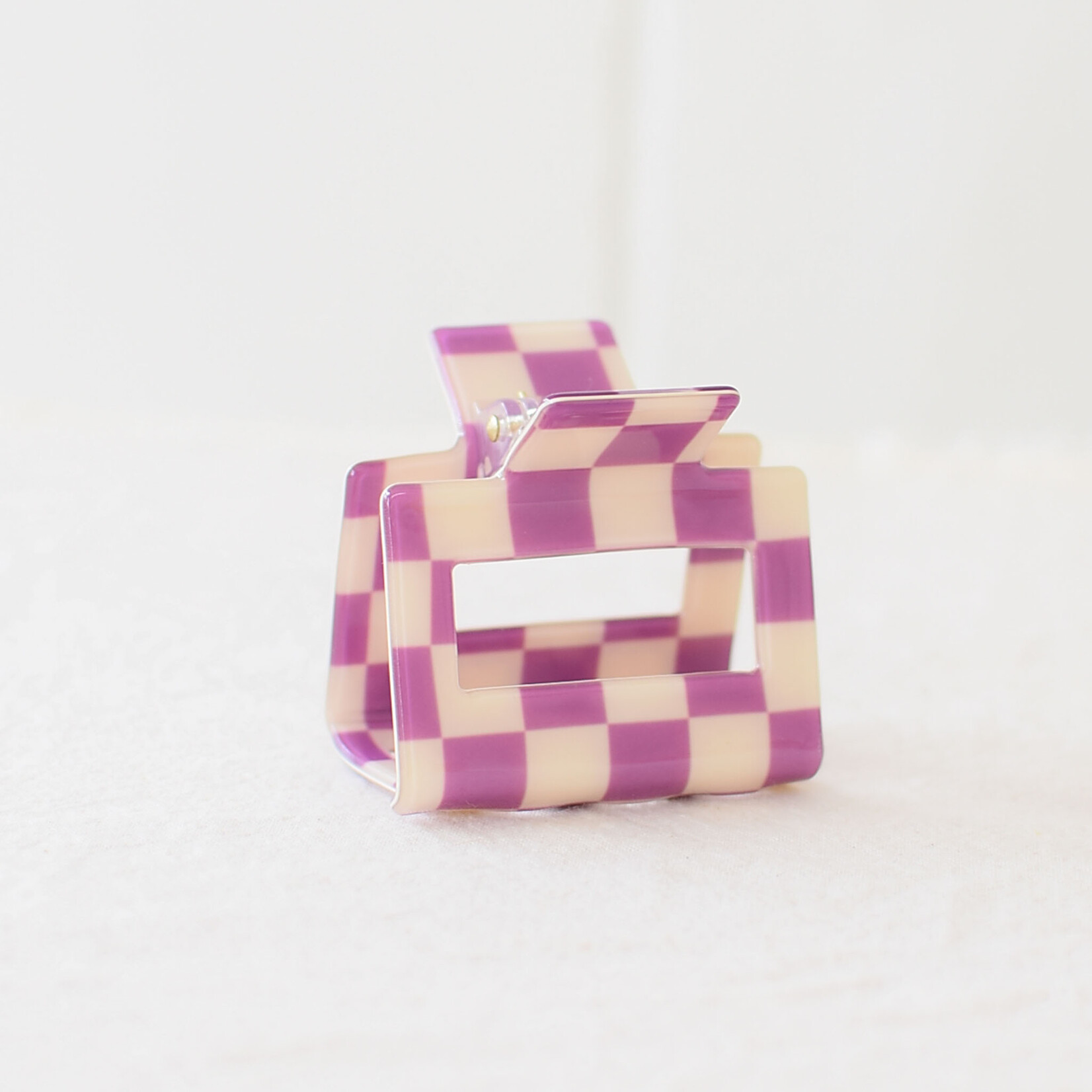 Petite pince à cheveux à carreaux