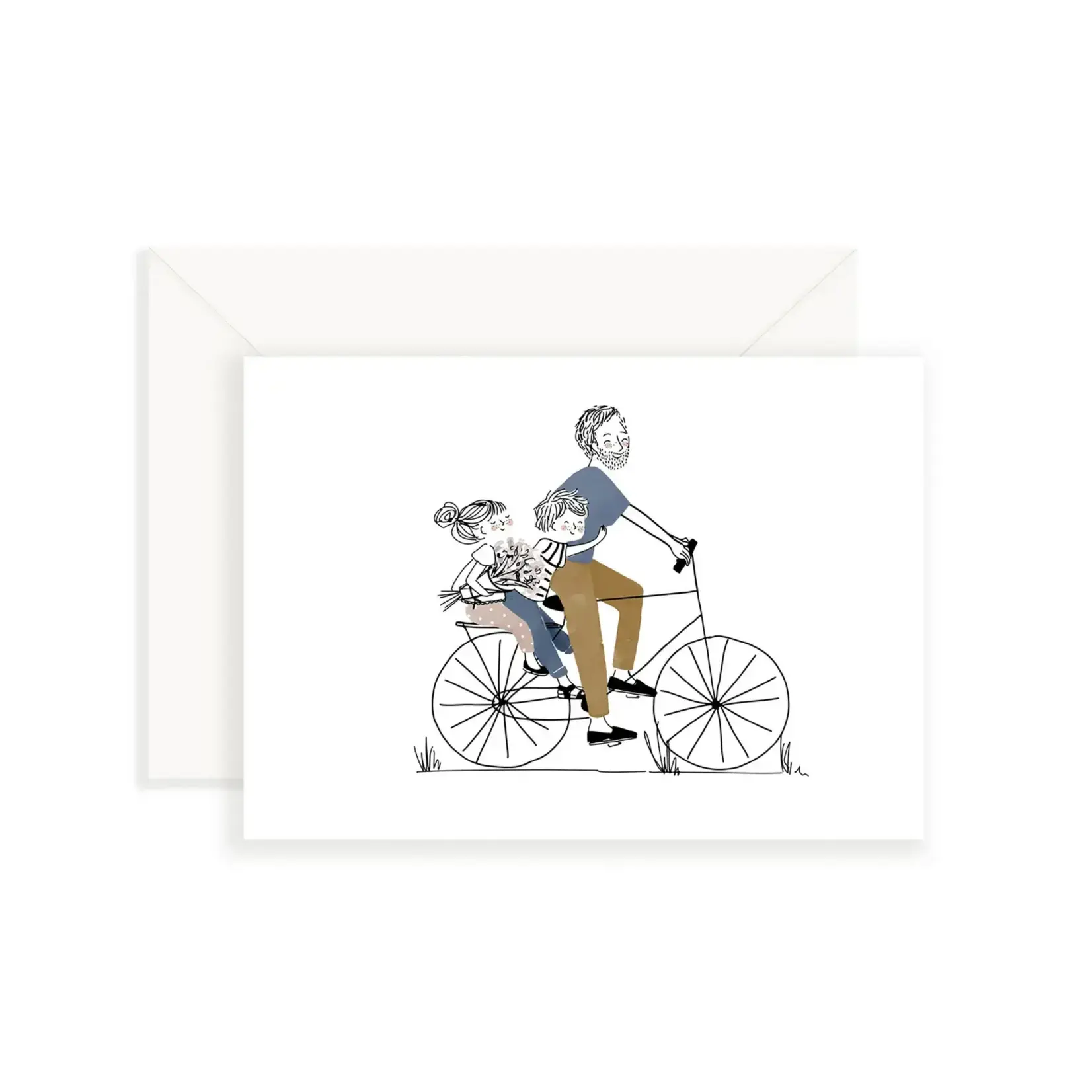 Greeting card - Bike ride for dad and kids