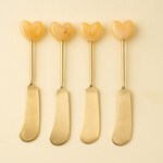 Gold Heart-Shaped Butter Knife