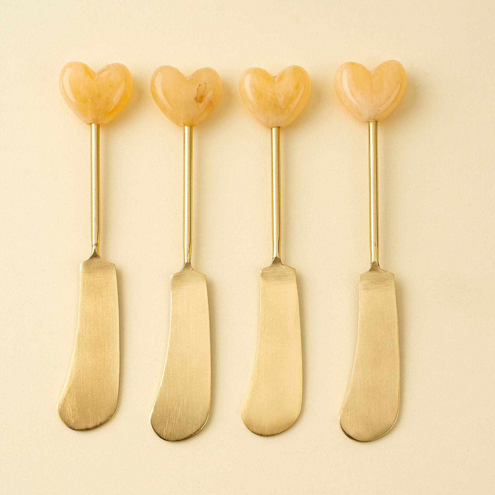 Gold Heart-Shaped Butter Knife