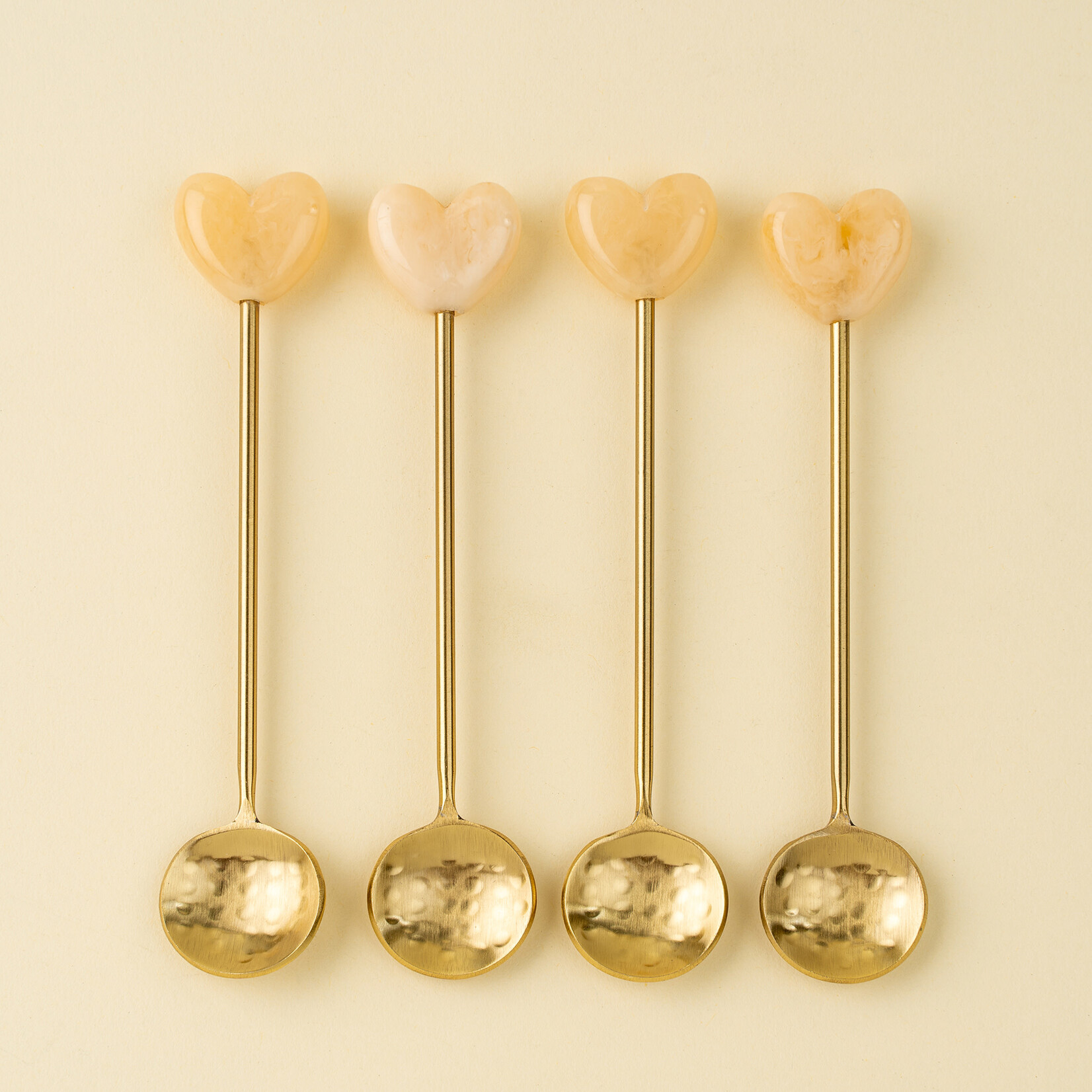 Gold Heart Dessert Spoon