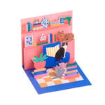Cat Book Nook Pop-up Card