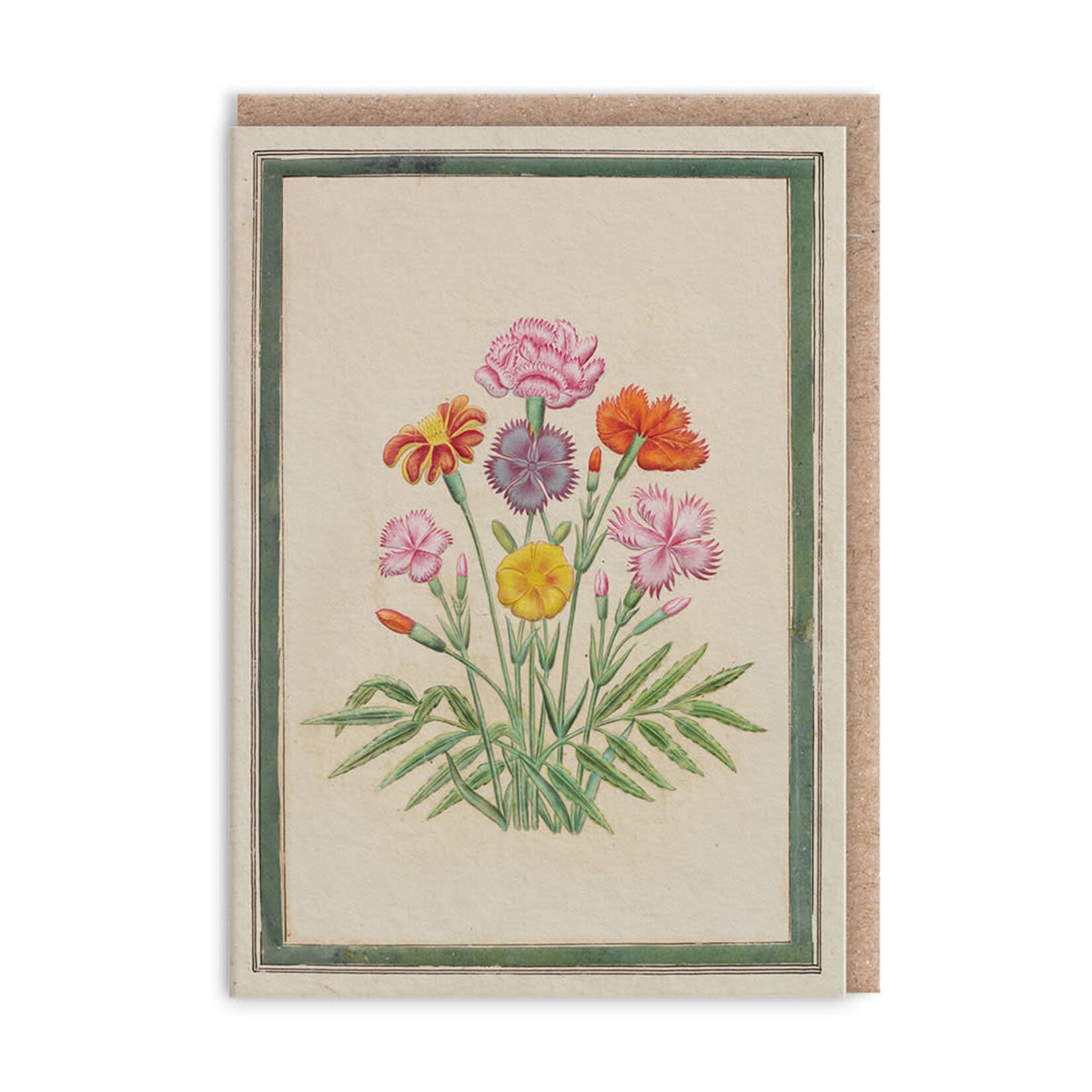 Mini Greeting Card - Carnations flowers