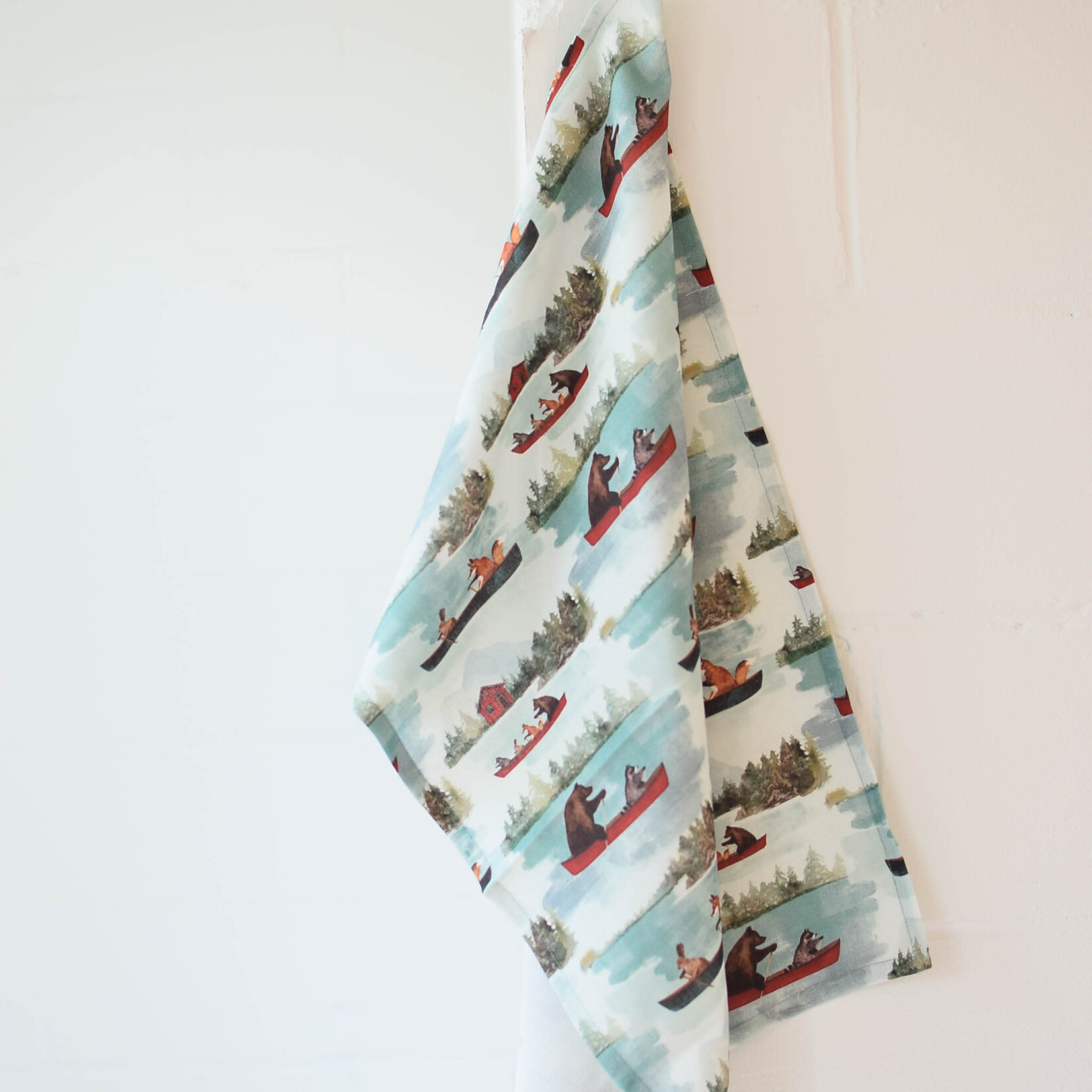 Dish Towel - Animals in a Canoe