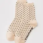 Chaussettes - Crème et noir à pois