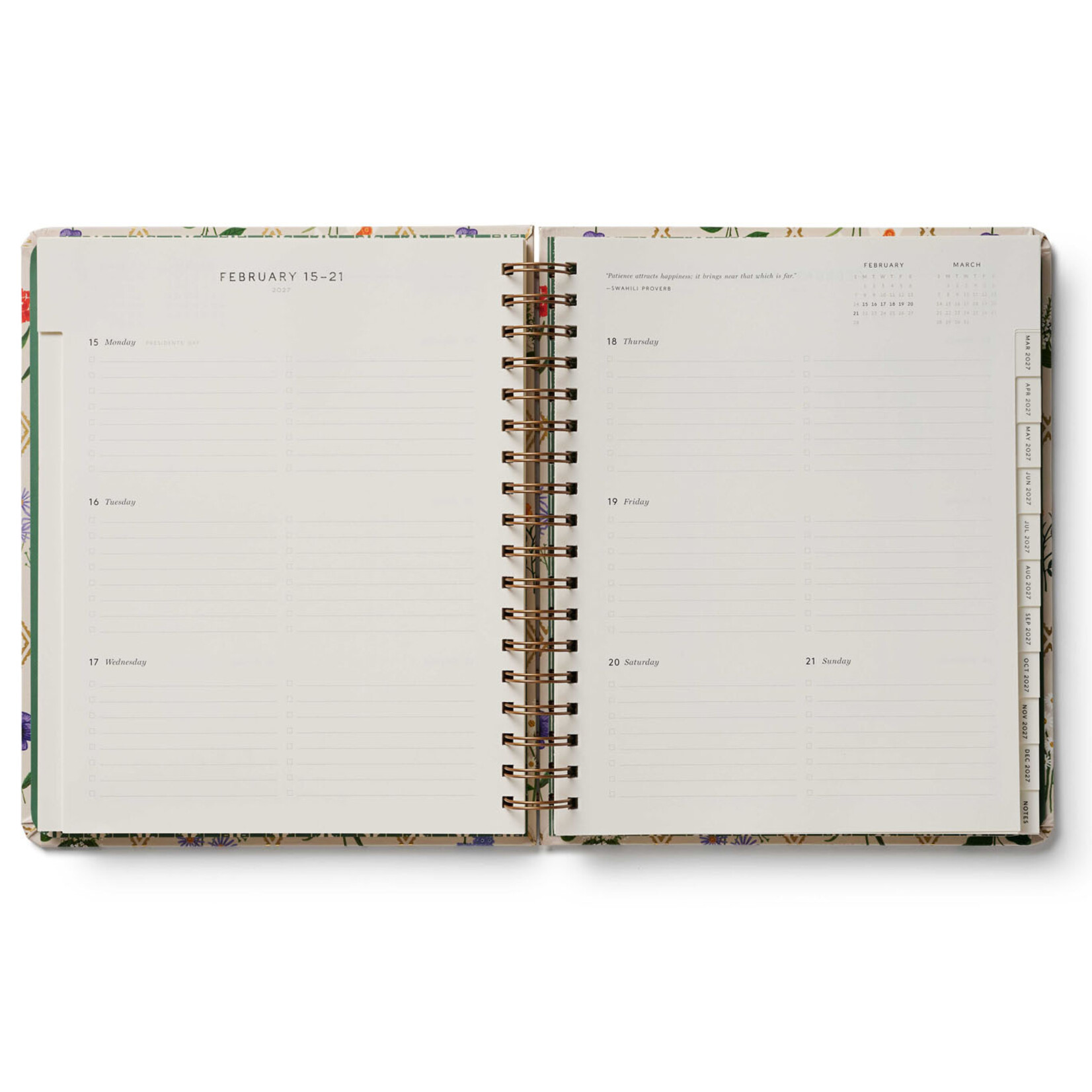 Spiral-bound planner 2026-2027, 17 months - Garden Study