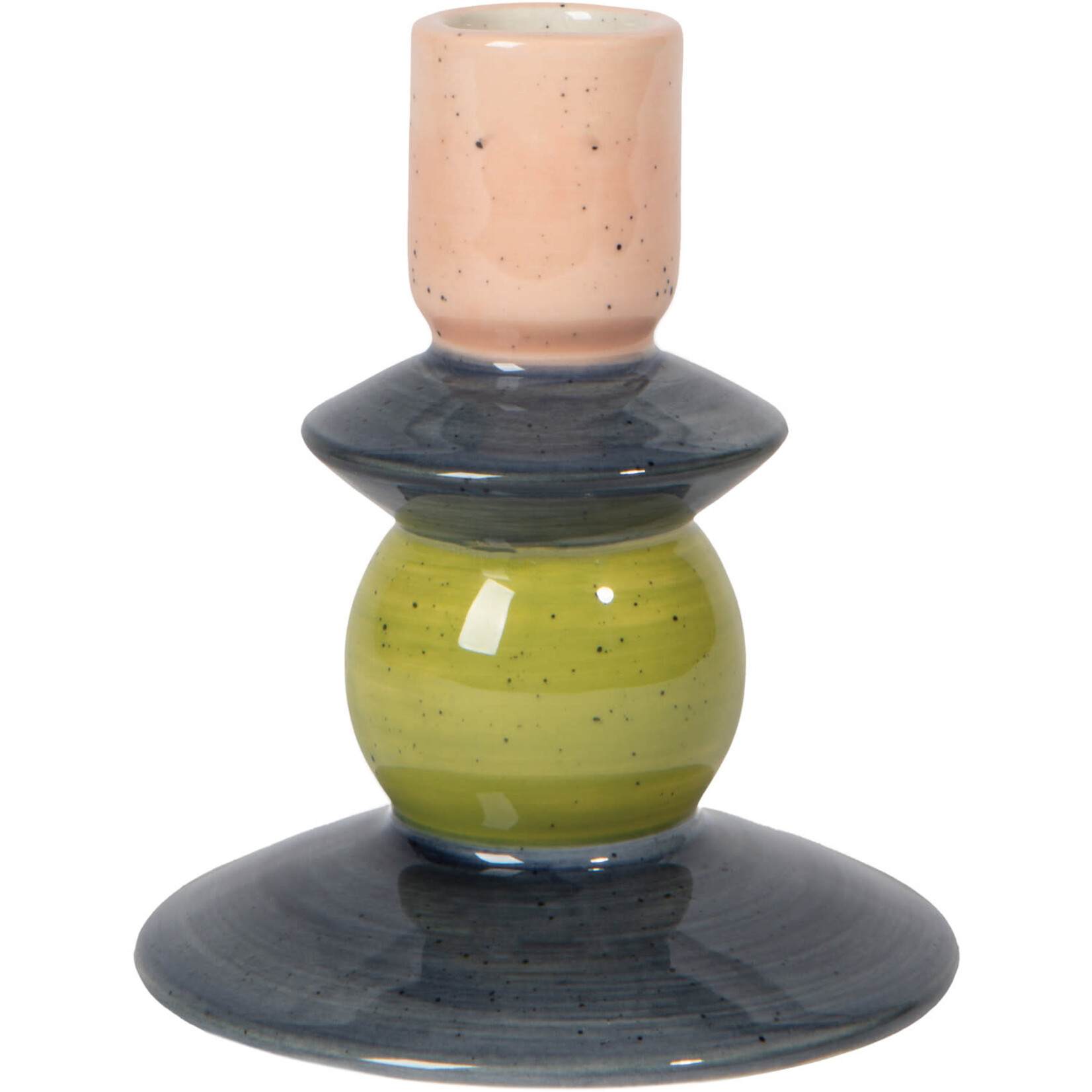 Bougeoir - Oblique rose gris vert
