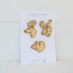 Retour à la Terre Wood Magnets - Animals x5