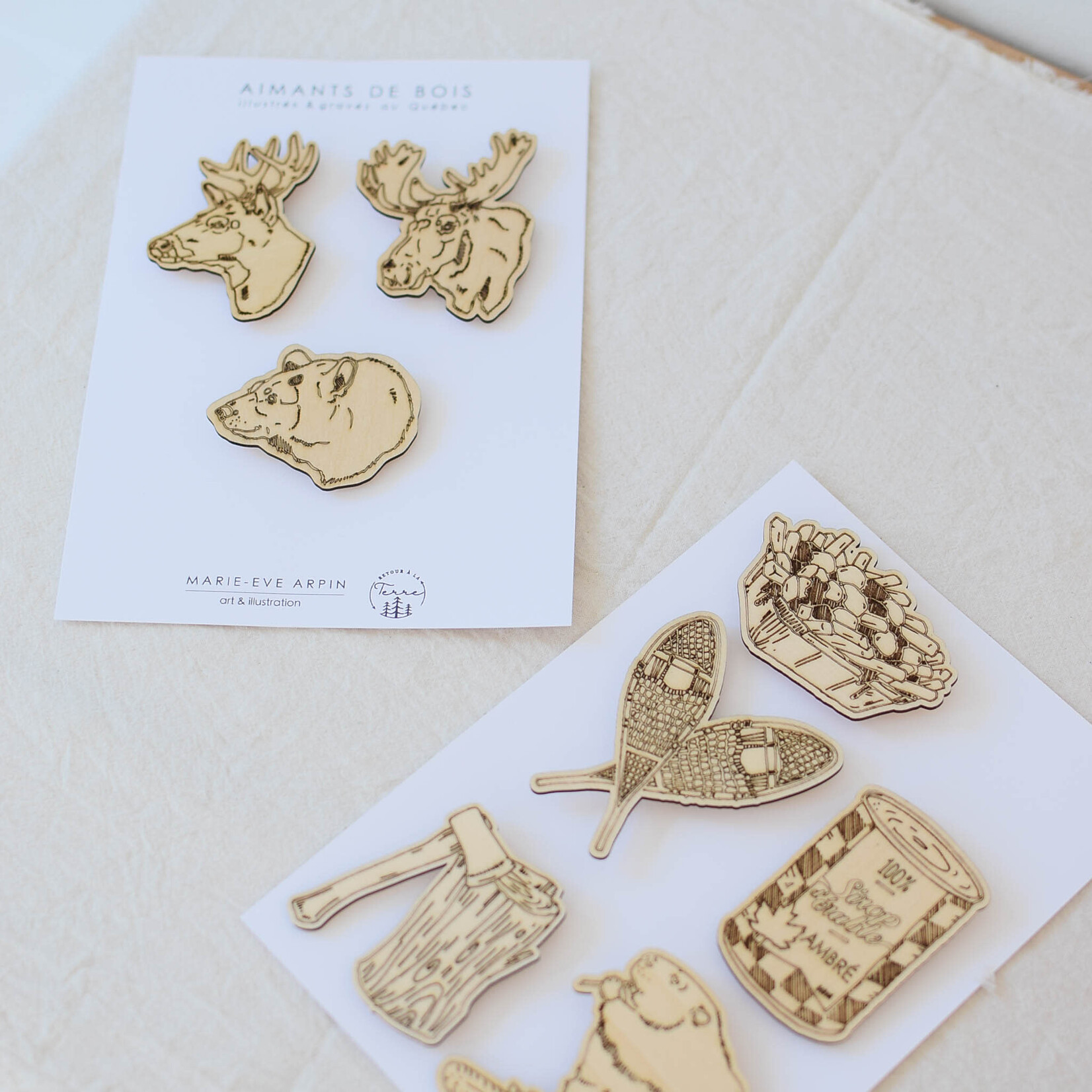 Retour à la Terre Wood Magnets - Animals x5