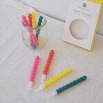 Rainbow twisted birthday candles x8